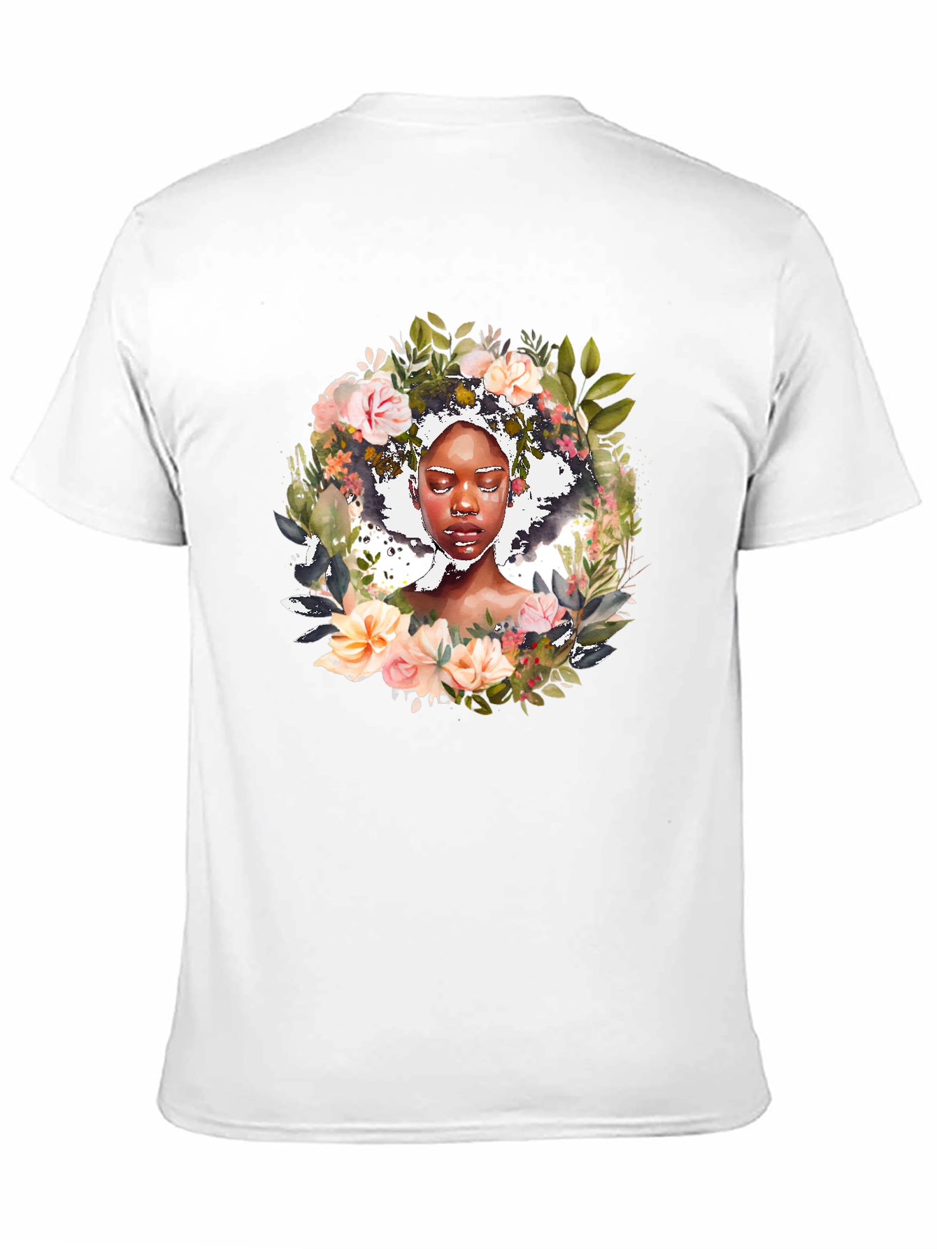 Floral Woman Graphic Black Tee - Stylish Unisex T-Shirt