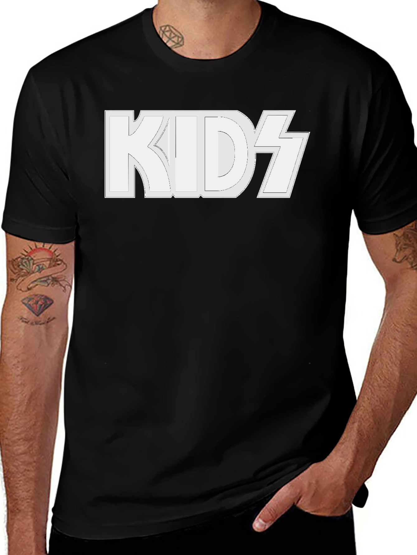KIDZ Black Graphic Tee - Rock Band Inspired T-Shirt