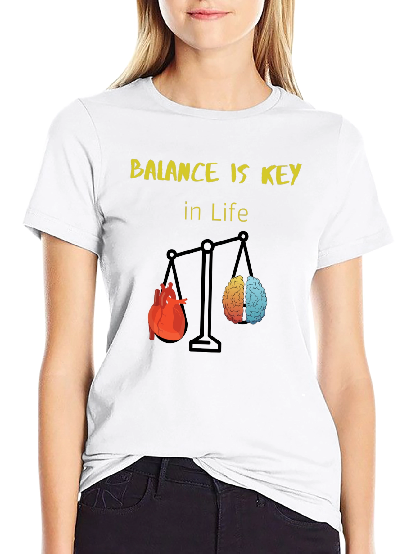 Balance is Key T-Shirt - Heart and Brain