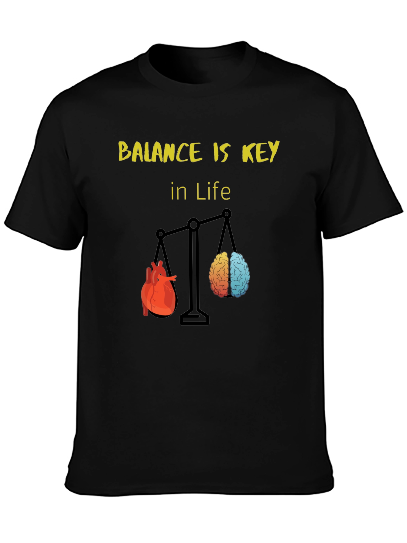 Balance is Key T-Shirt - Heart and Brain