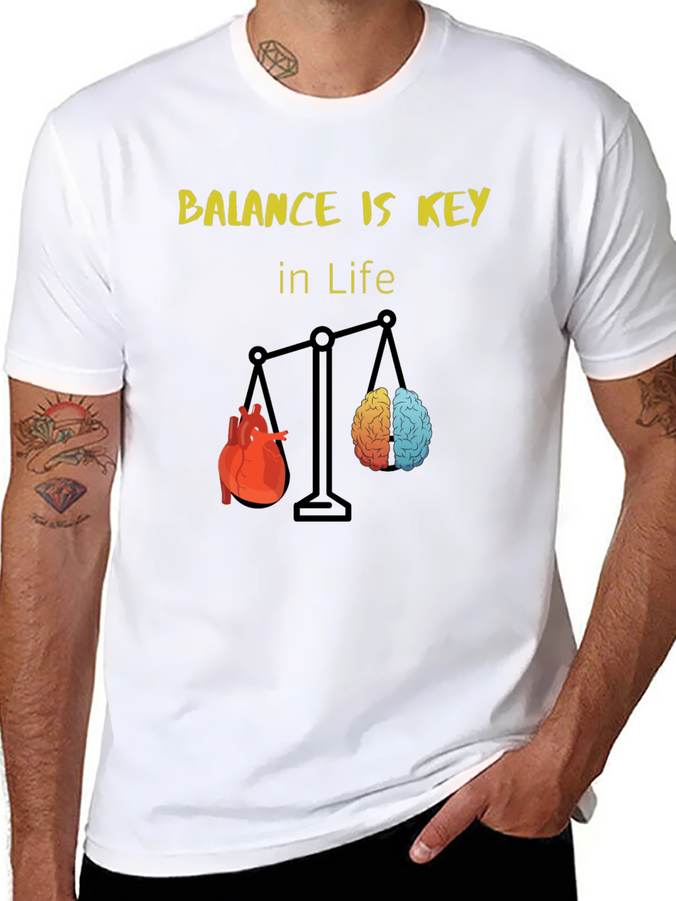 Balance is Key T-Shirt - Heart and Brain