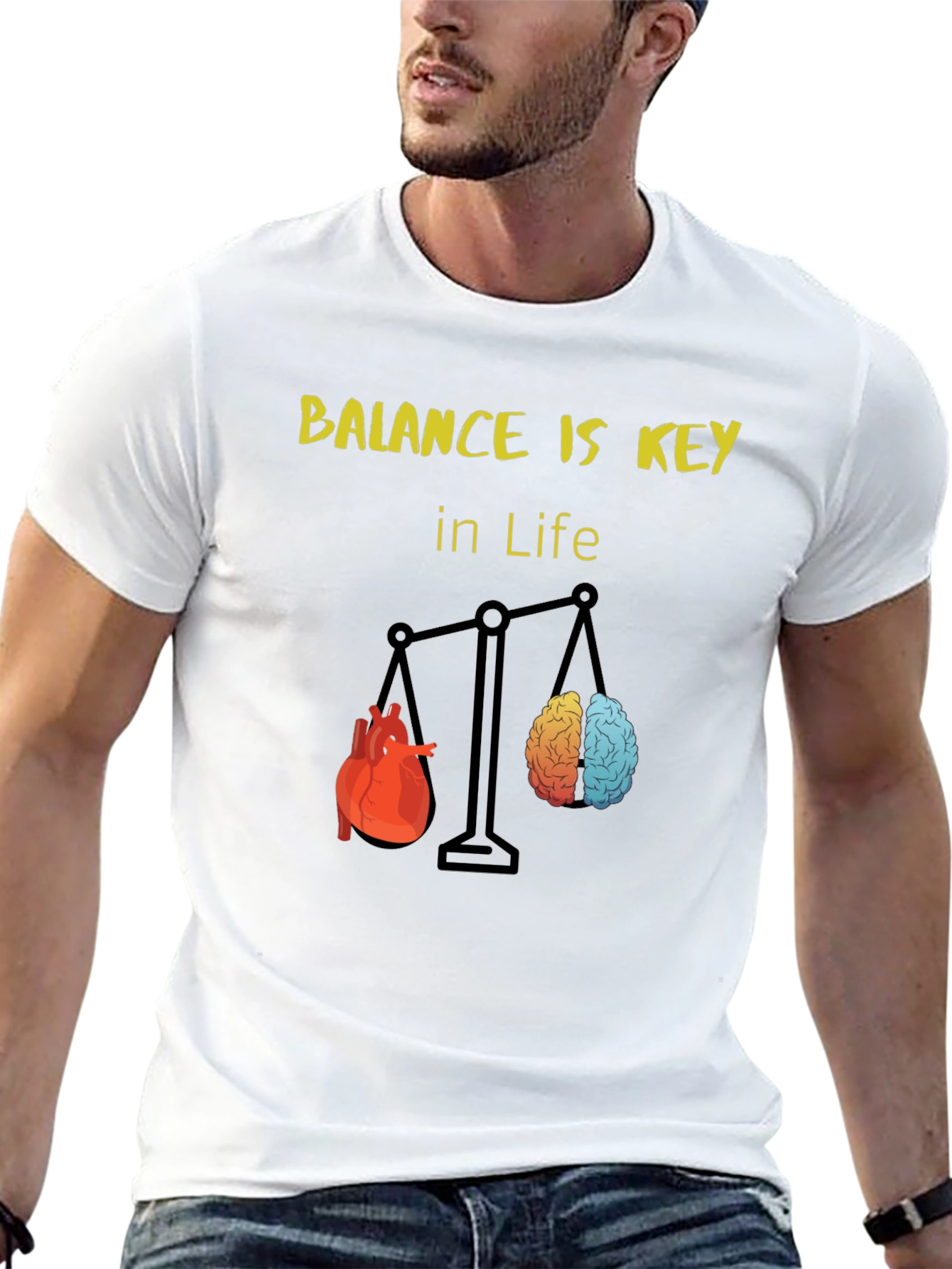 Balance is Key T-Shirt - Heart and Brain