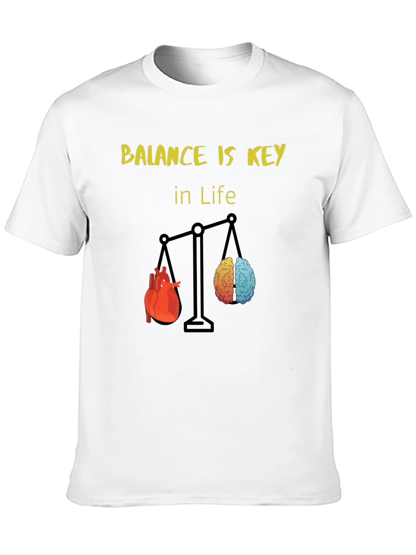 Balance is Key T-Shirt - Heart and Brain