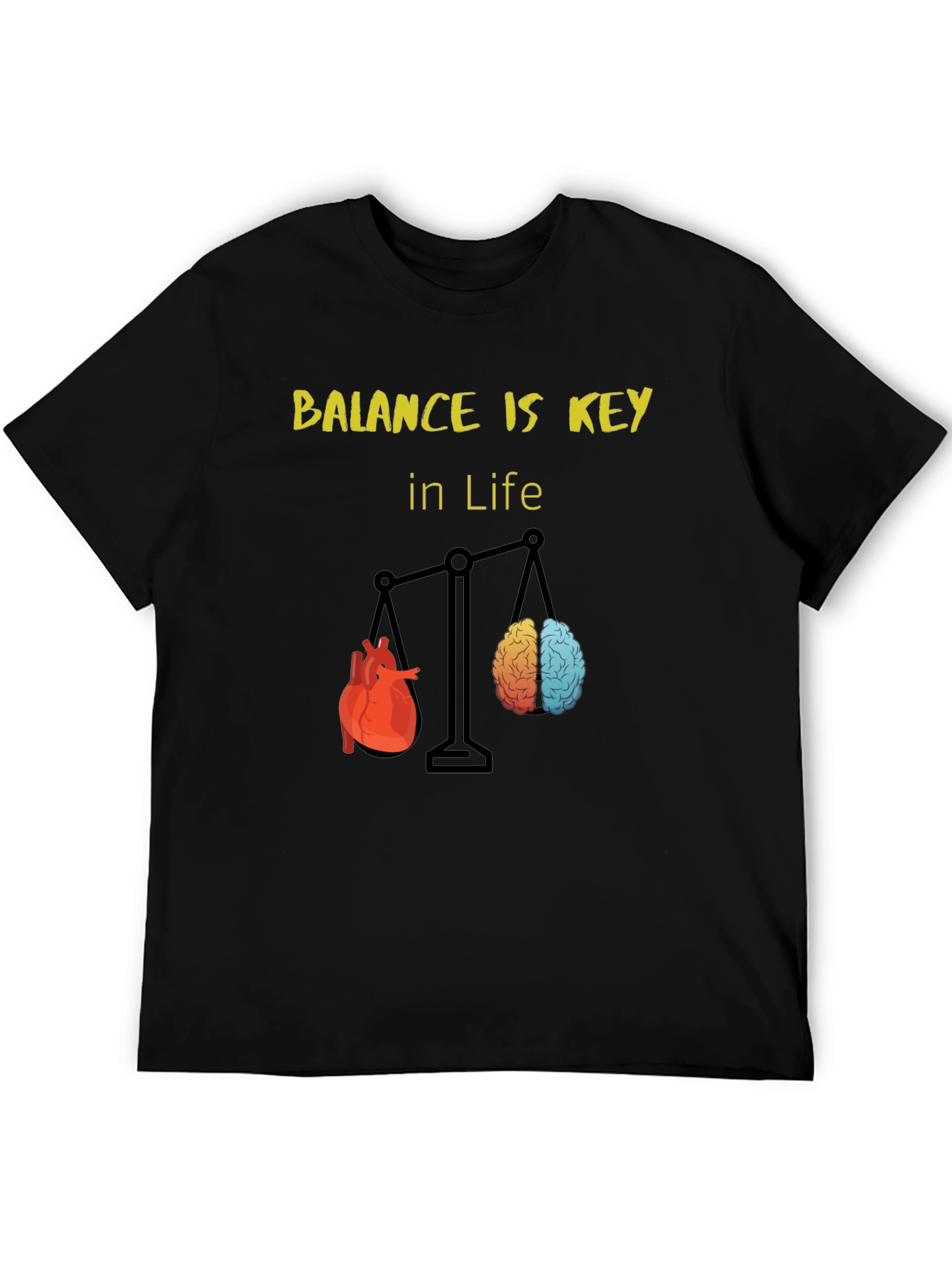 Balance is Key T-Shirt - Heart and Brain