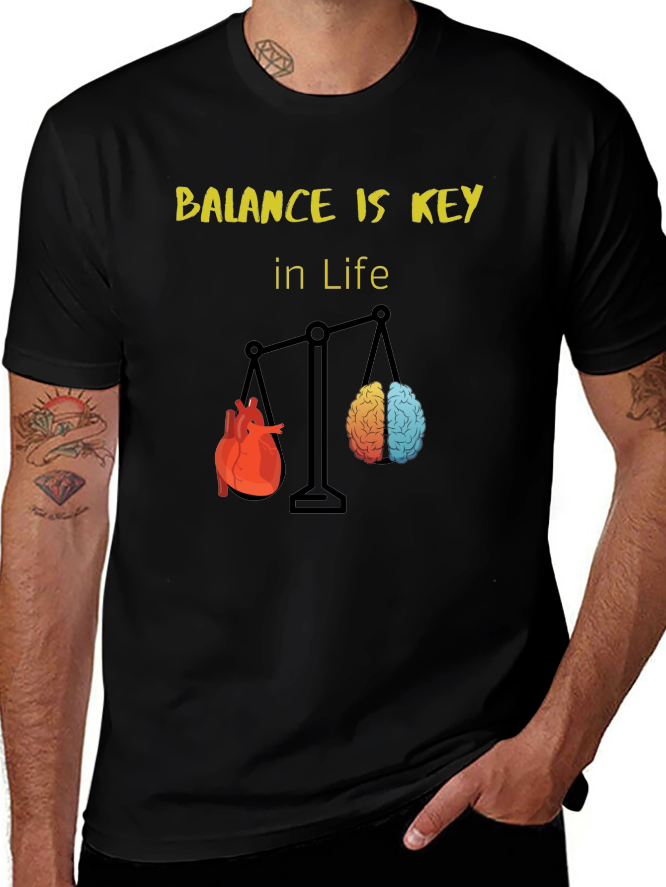 Balance is Key T-Shirt - Heart and Brain