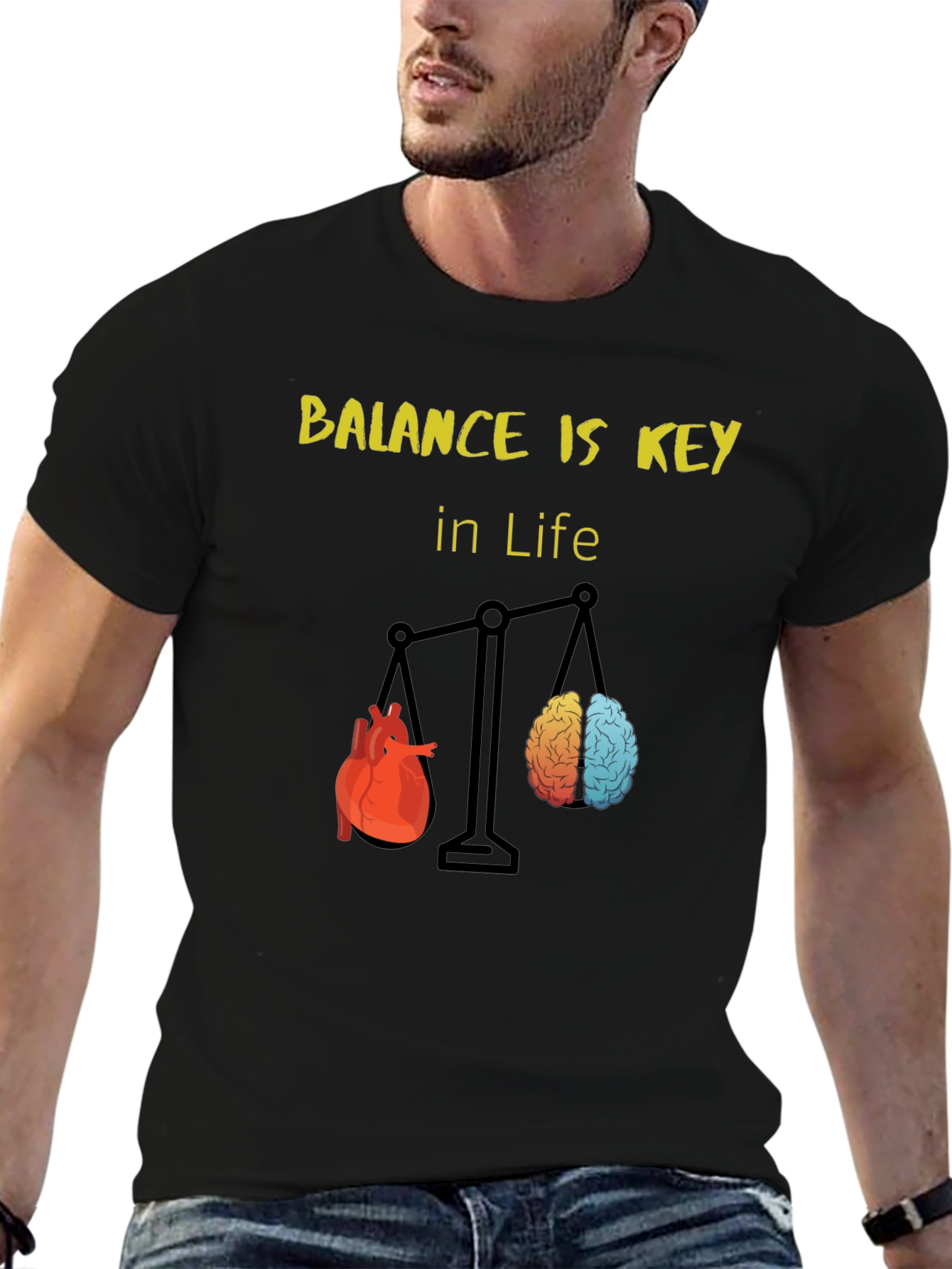 Balance is Key T-Shirt - Heart and Brain