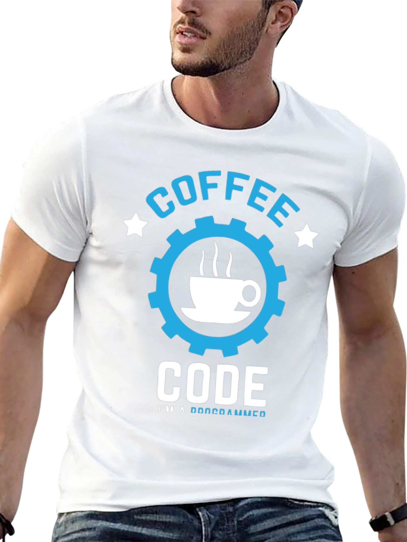 Coffee Code Programmer T-Shirt - Black Cotton Tee