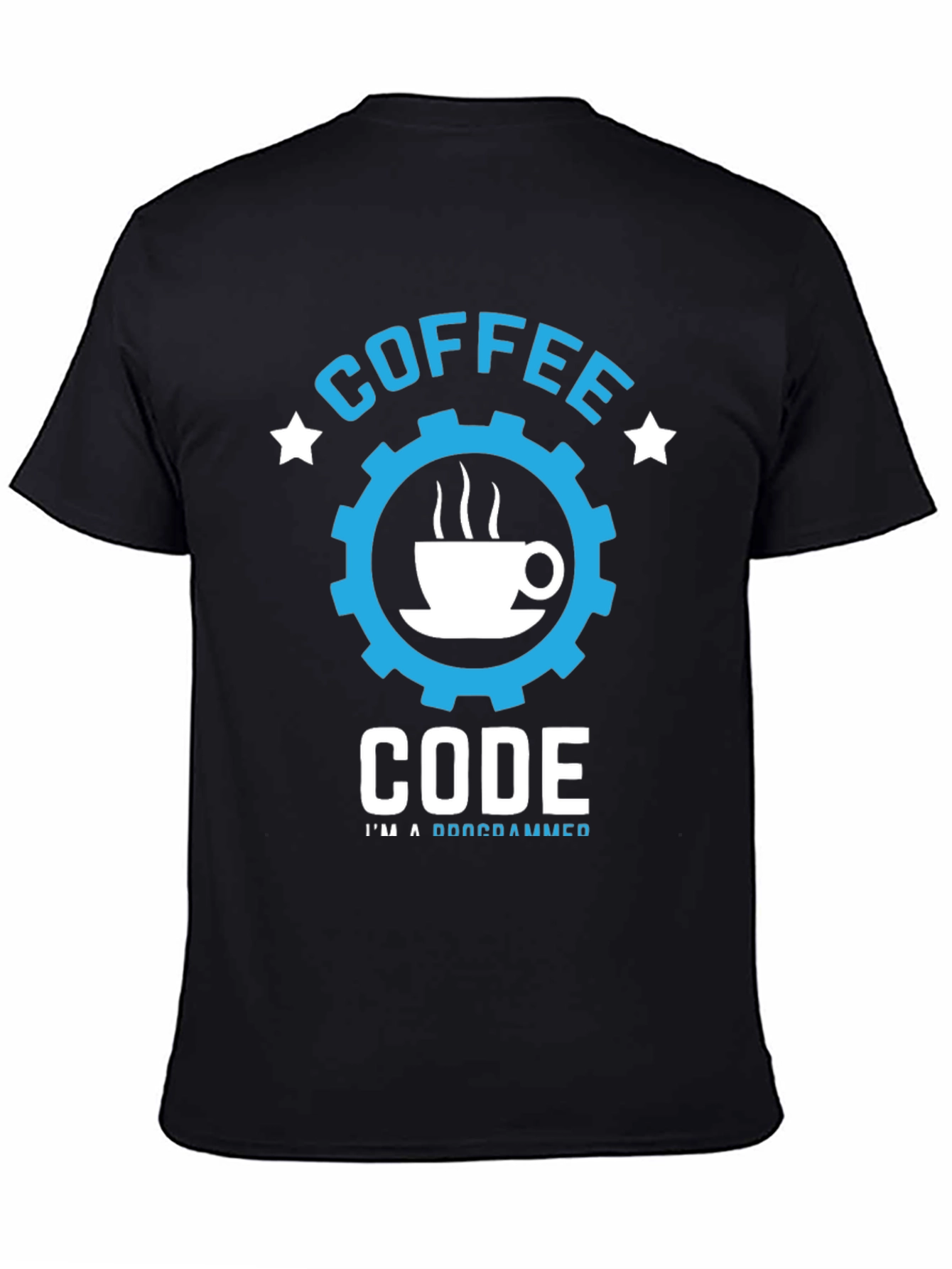 Coffee Code Programmer T-Shirt - Black Cotton Tee