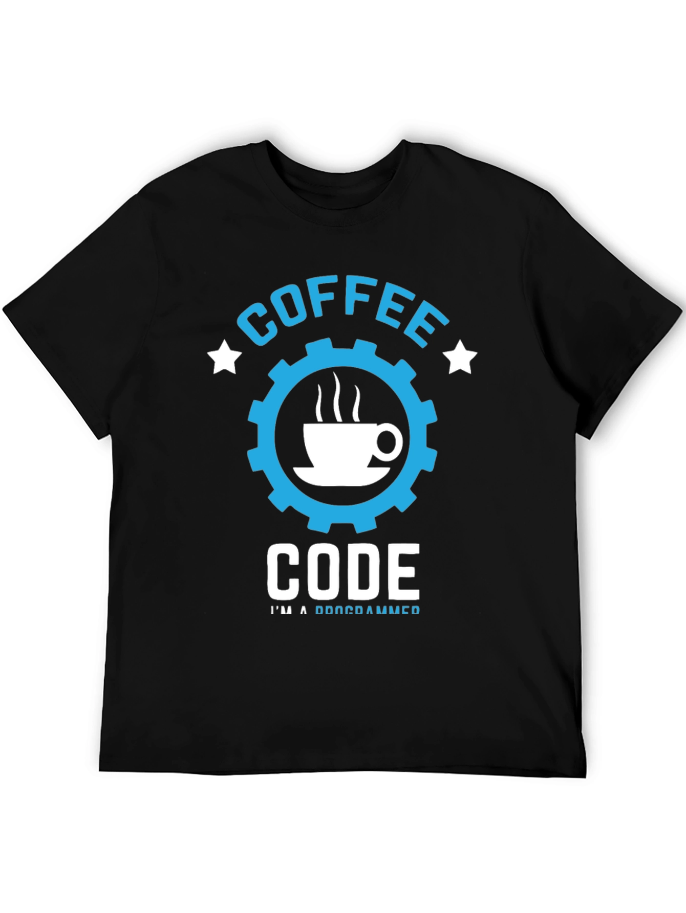 Coffee Code Programmer T-Shirt - Black Cotton Tee