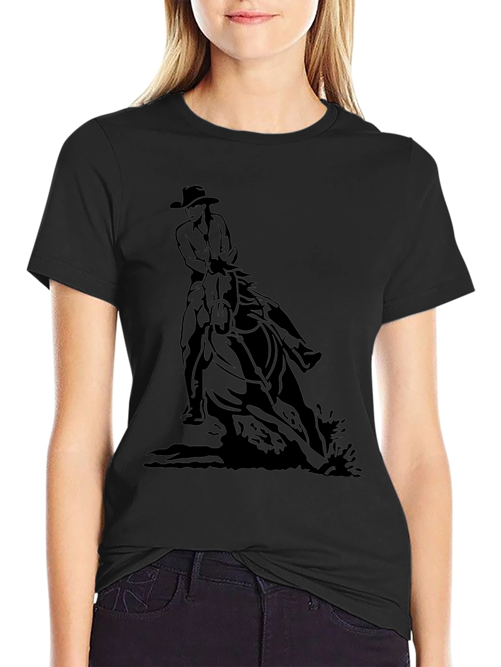 Cowboy Horse Black T-Shirt
