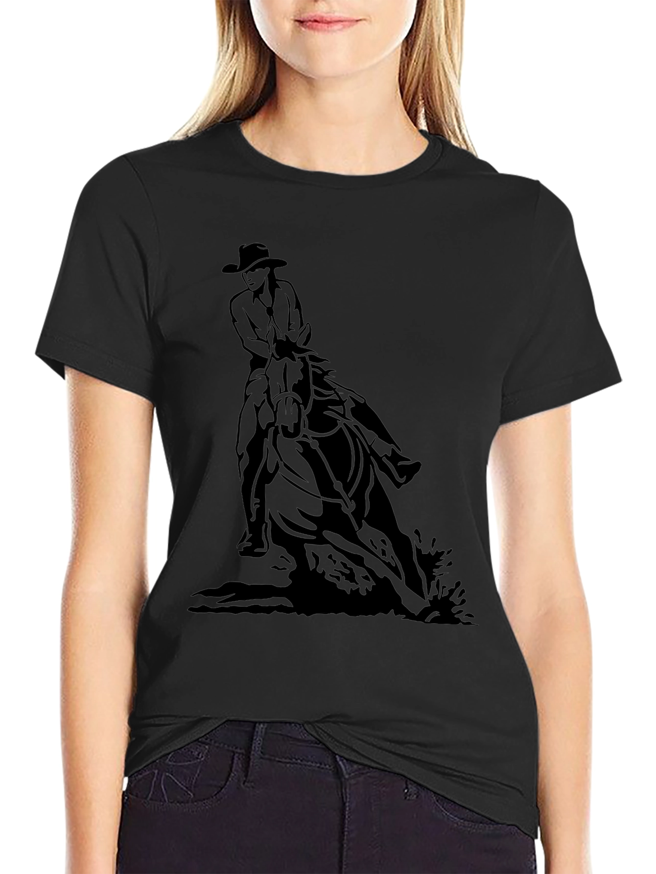 Cowboy Horse Black T-Shirt