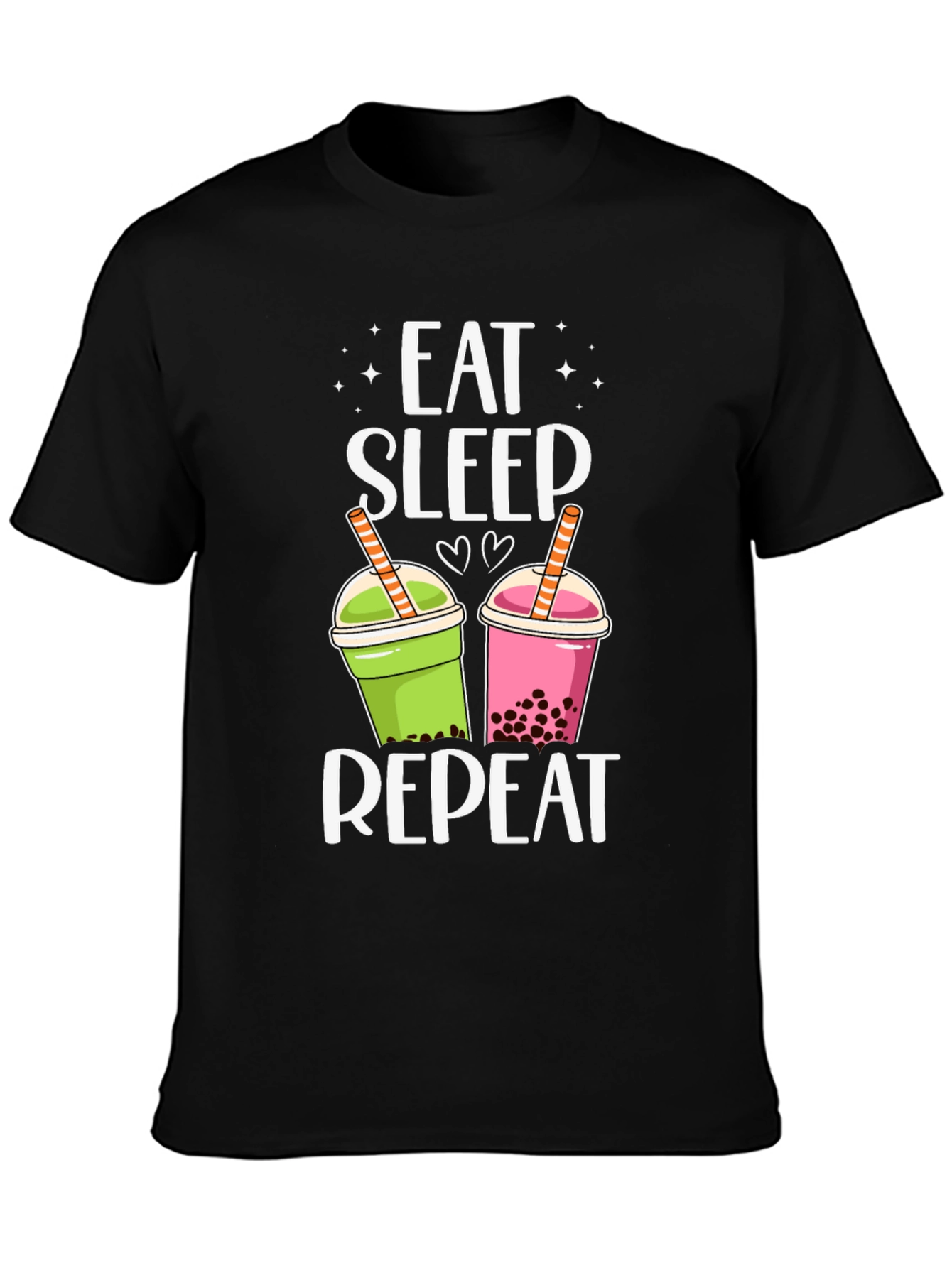 Eat Sleep Repeat Boba Bubble Tea Graphic T-Shirt