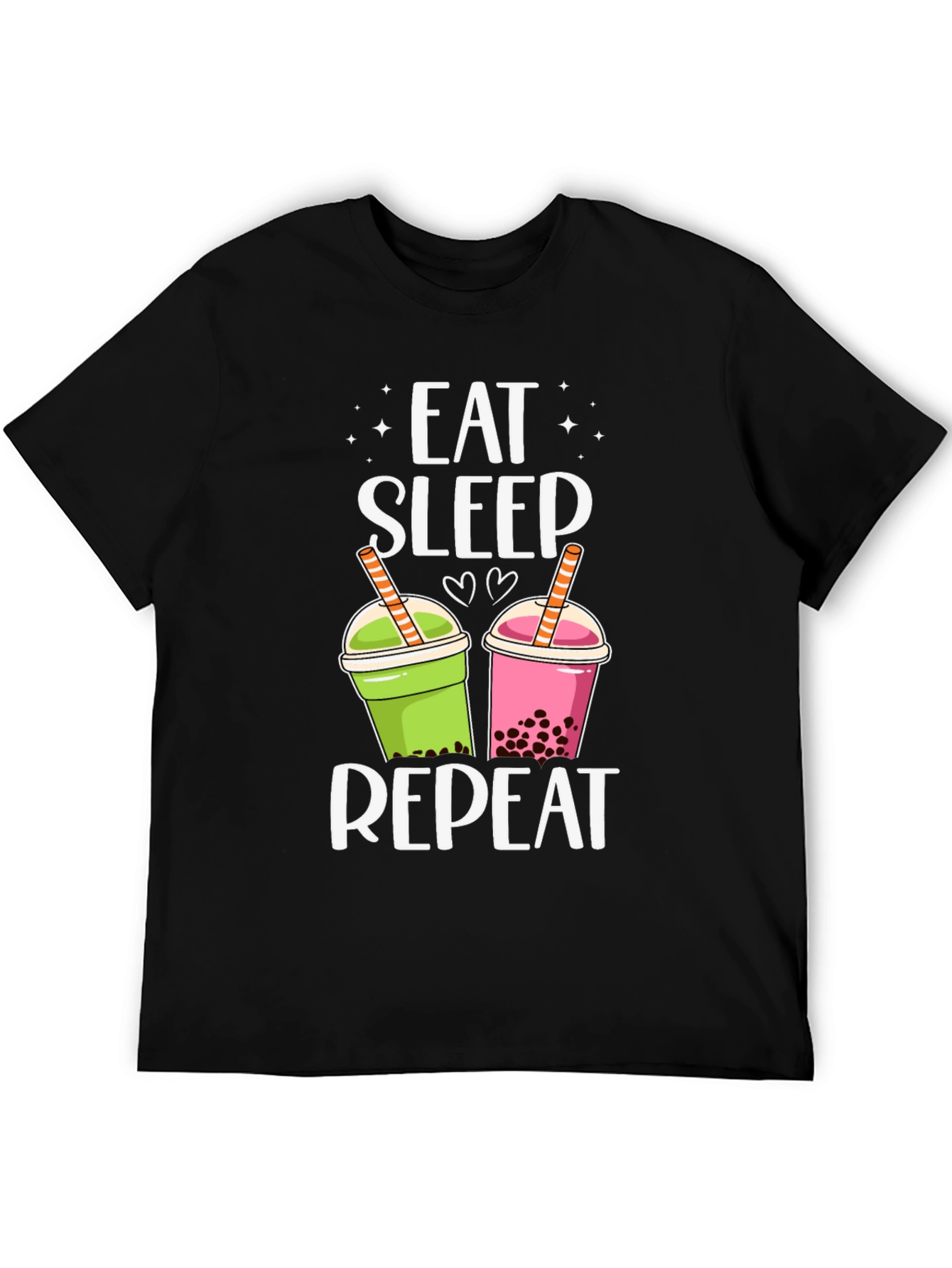 Eat Sleep Repeat Boba Bubble Tea Graphic T-Shirt