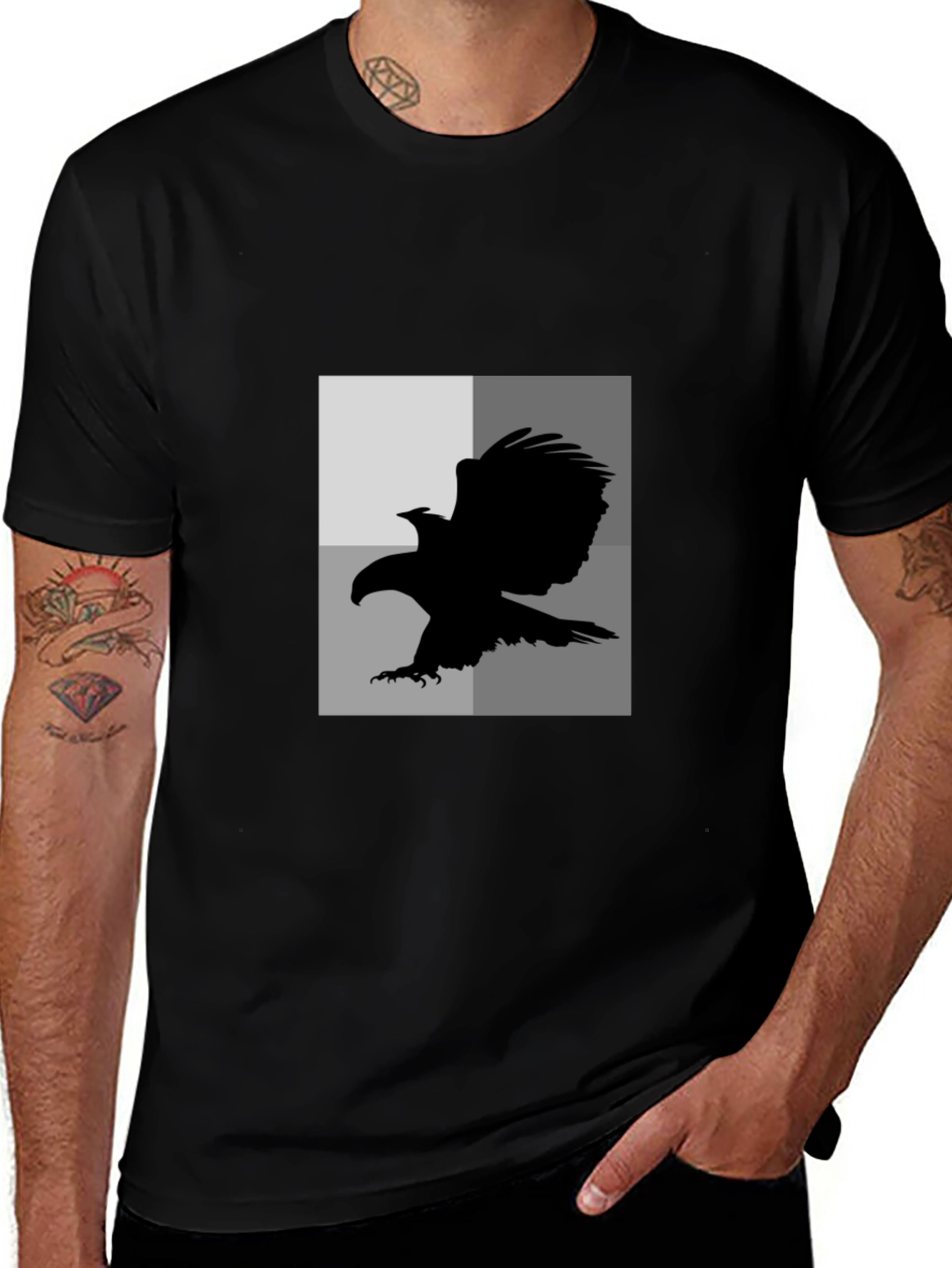 Black Eagle Graphic Tee - Mens Casual T-Shirt