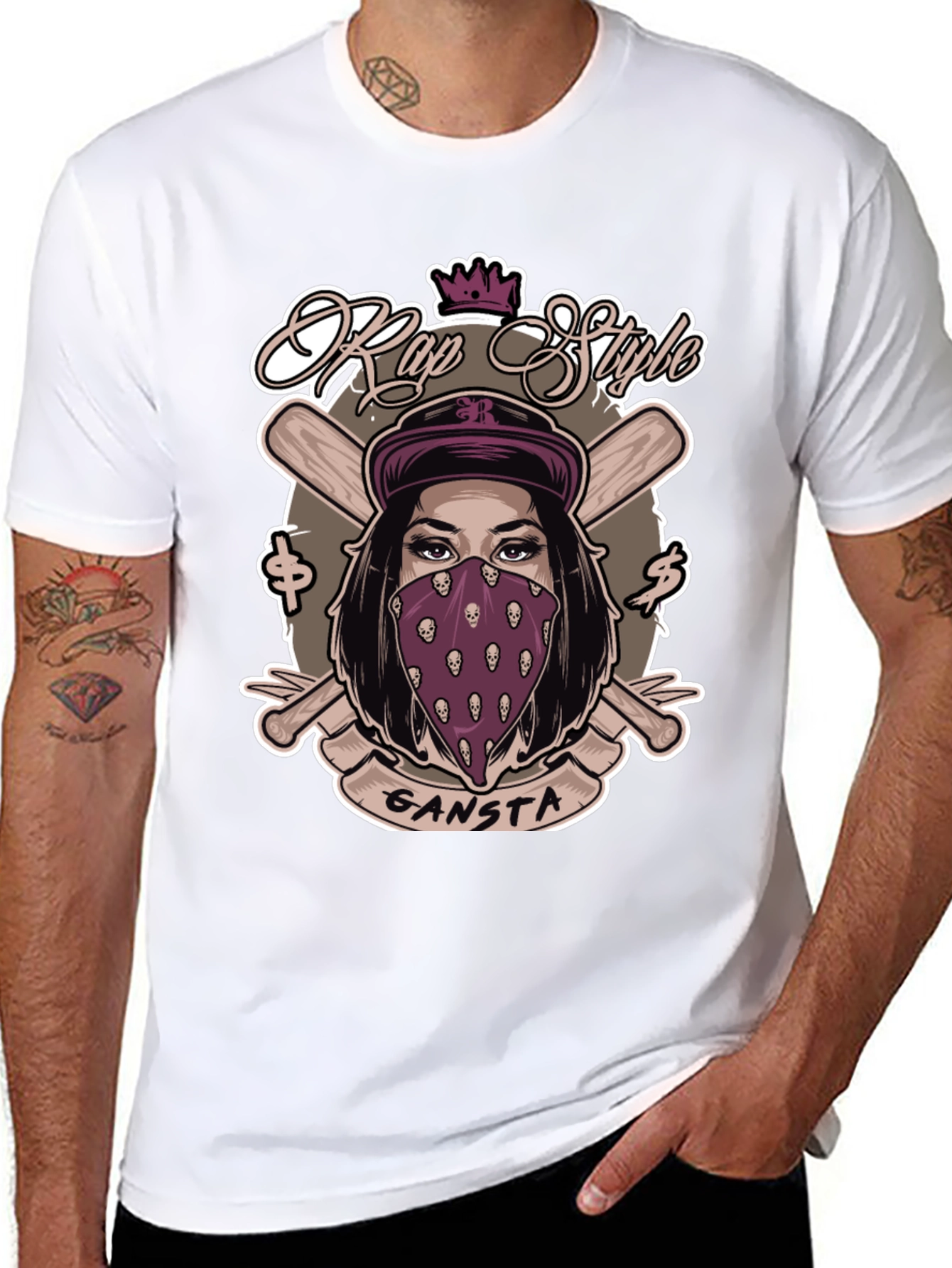 Rap Style Gangsta T-Shirt - Unique Graphic Tee