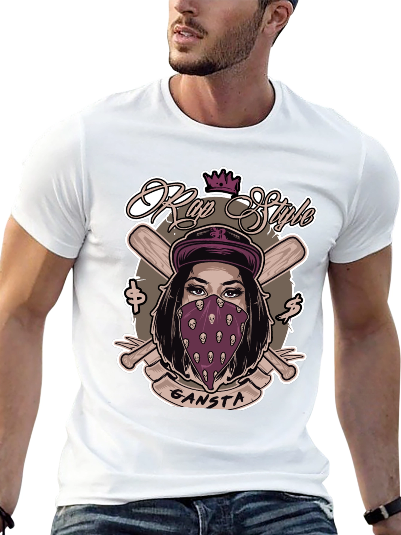 Rap Style Gangsta T-Shirt - Unique Graphic Tee