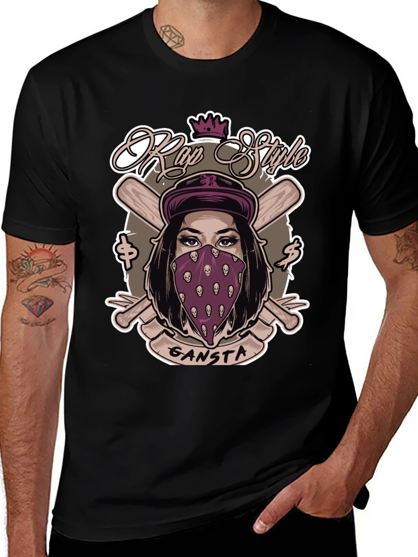 Rap Style Gangsta T-Shirt - Unique Graphic Tee