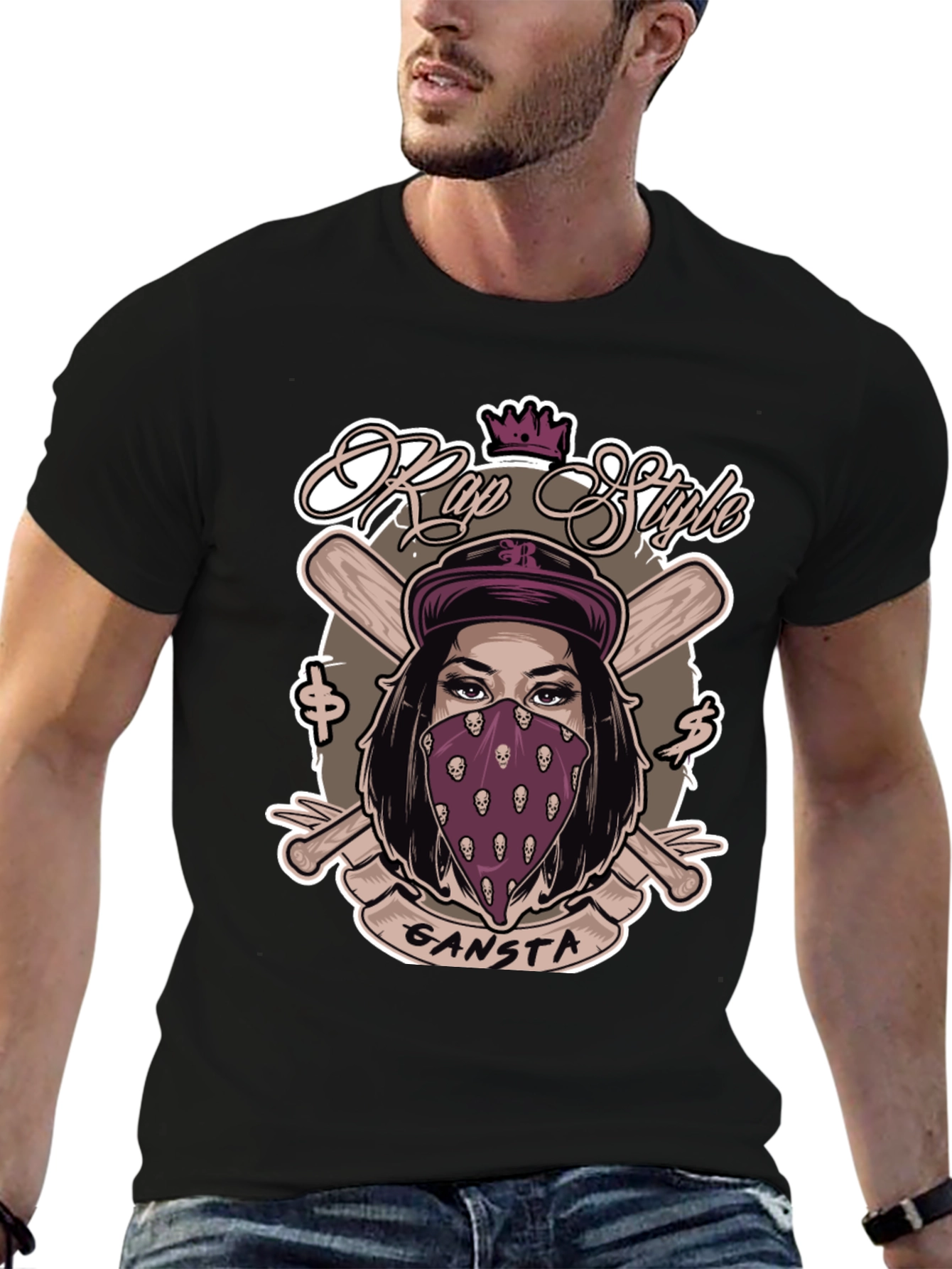 Rap Style Gangsta T-Shirt - Unique Graphic Tee