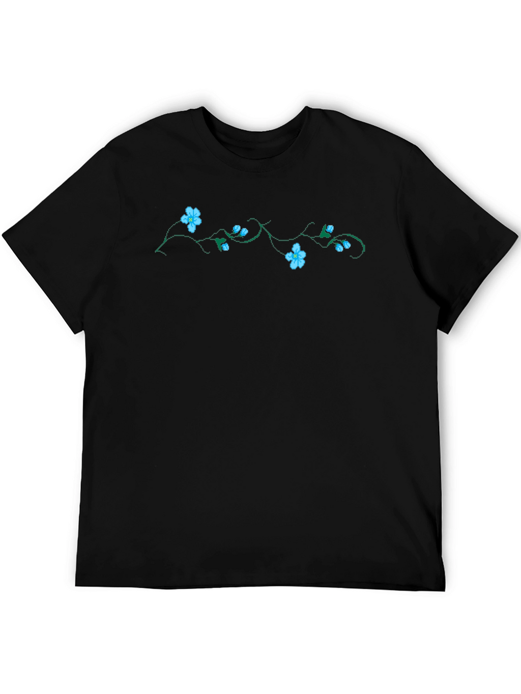 Floral Vine Black T-Shirt