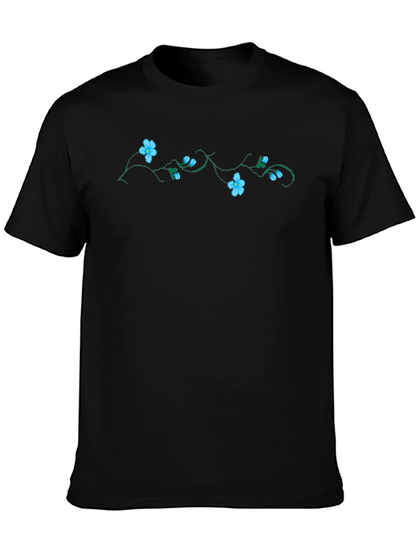 Floral Vine Black T-Shirt