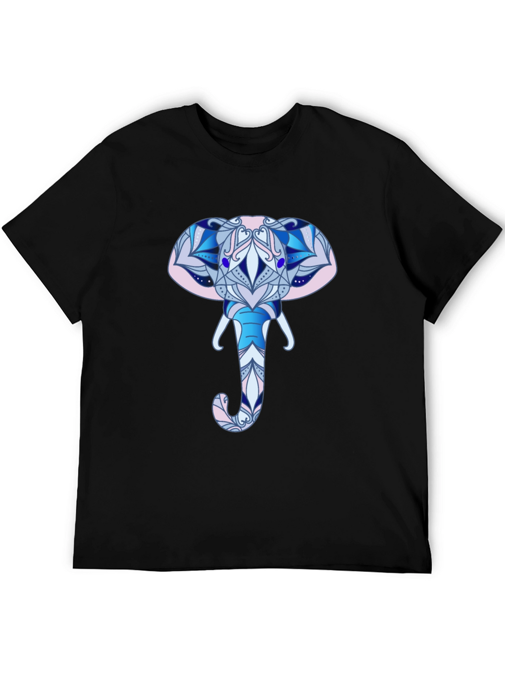 Elephant Mandala Graphic T-Shirt - Black