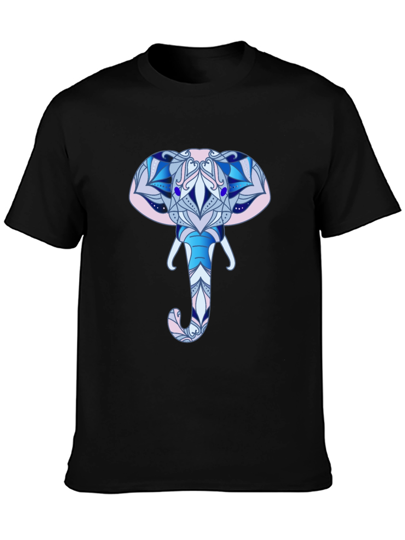 Elephant Mandala Graphic T-Shirt - Black