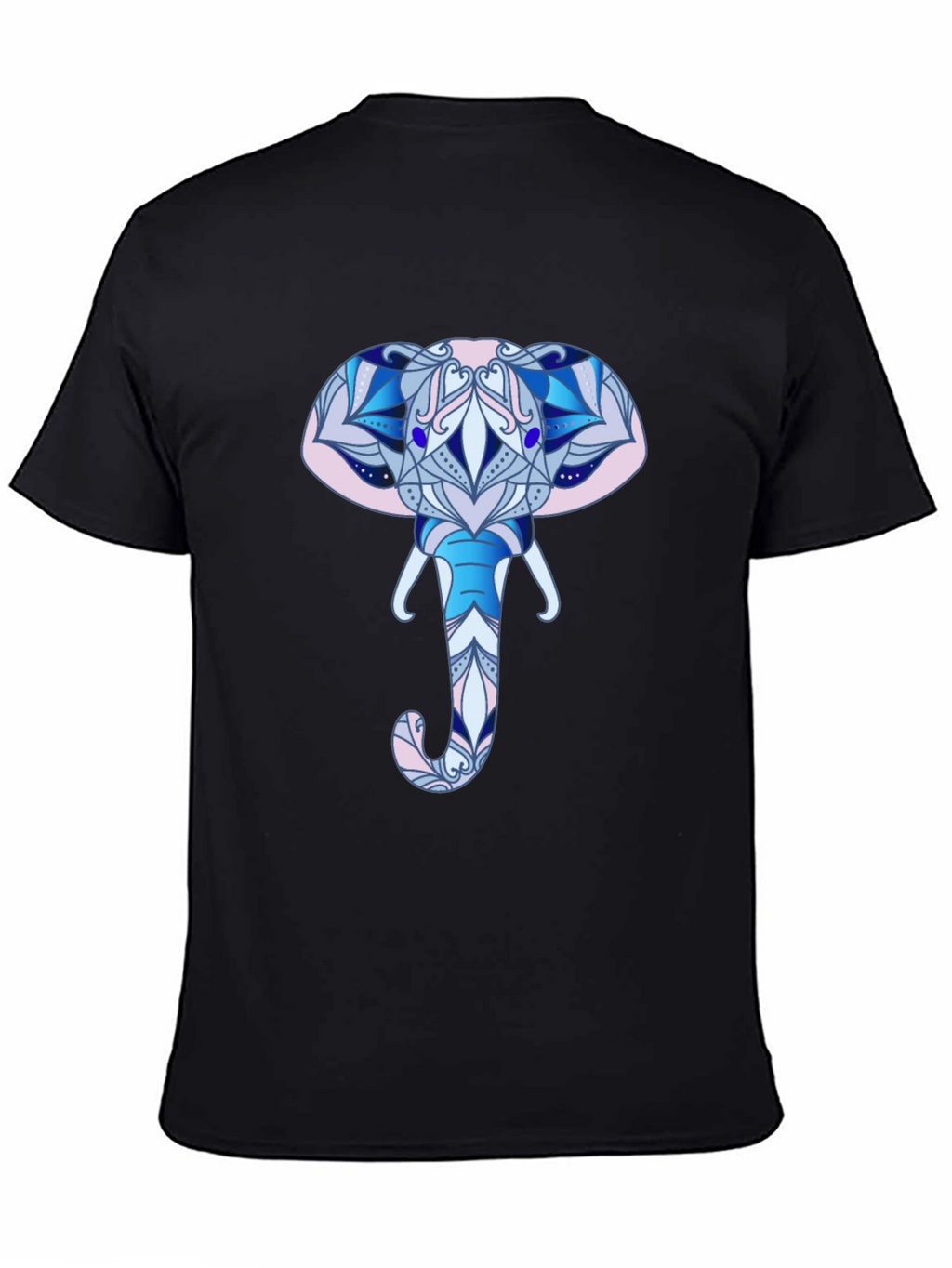 Elephant Mandala Graphic T-Shirt - Black