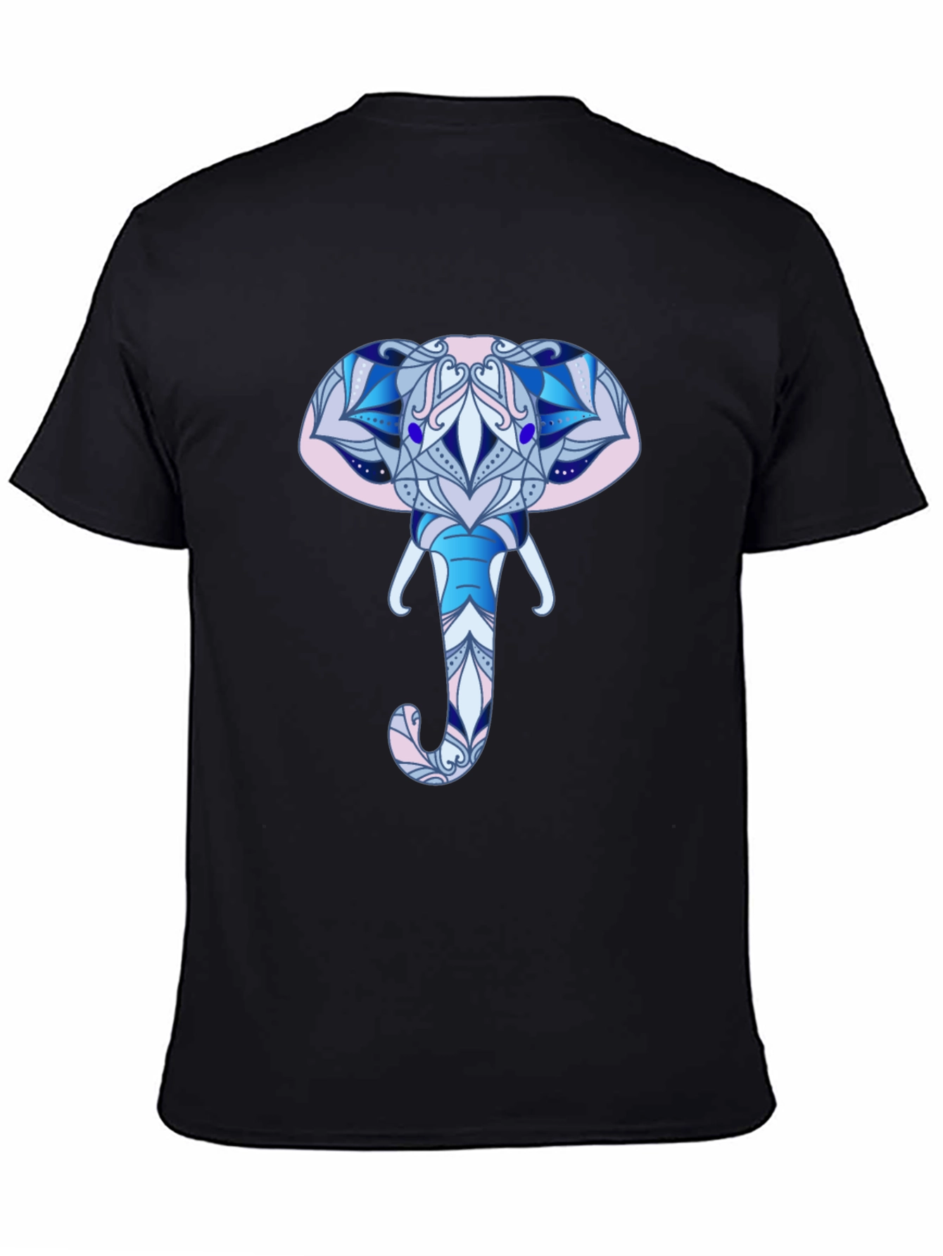 Elephant Mandala Graphic T-Shirt - Black