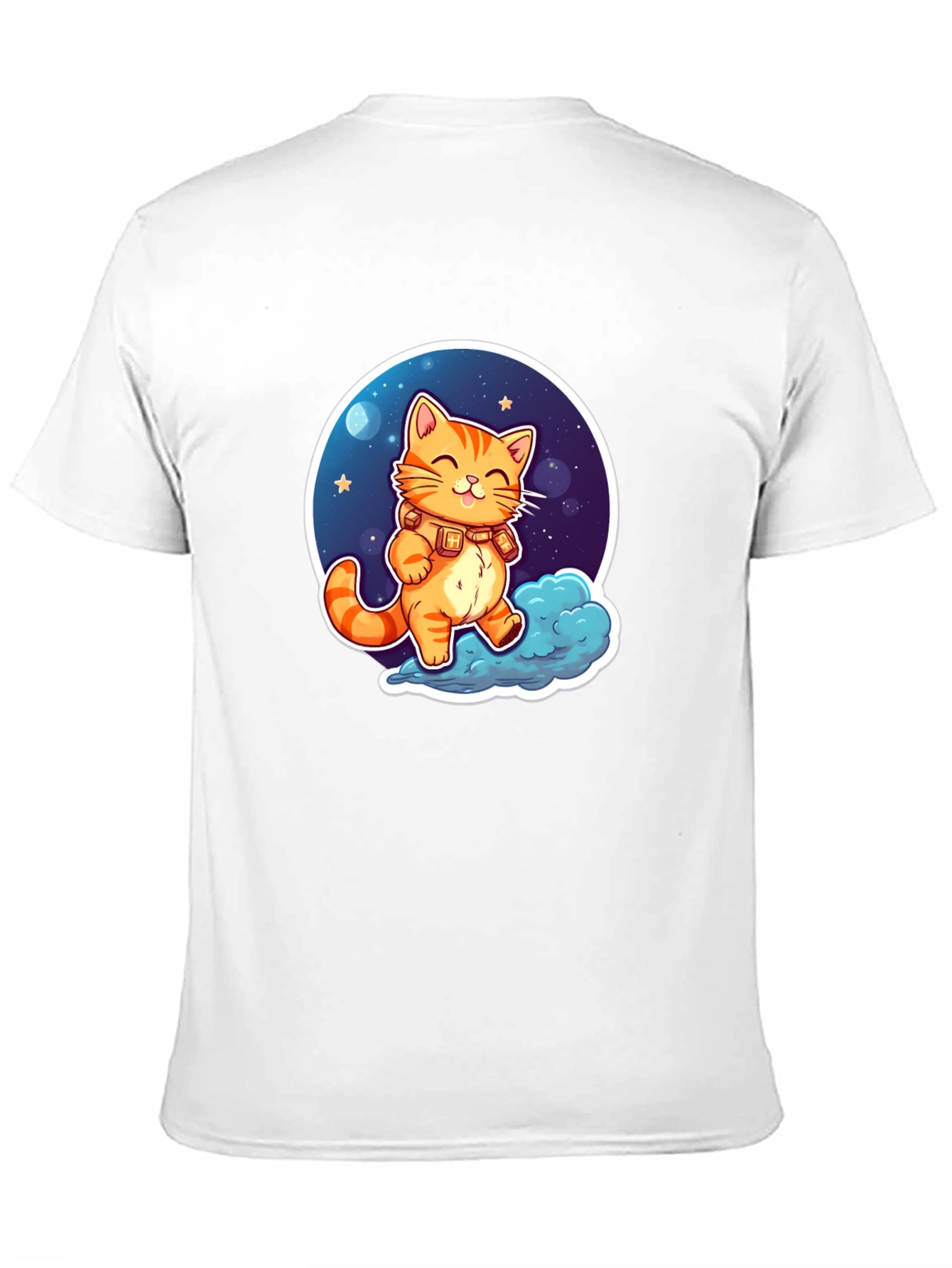 Cosmic Cat T-Shirt - Adorable Cartoon Design