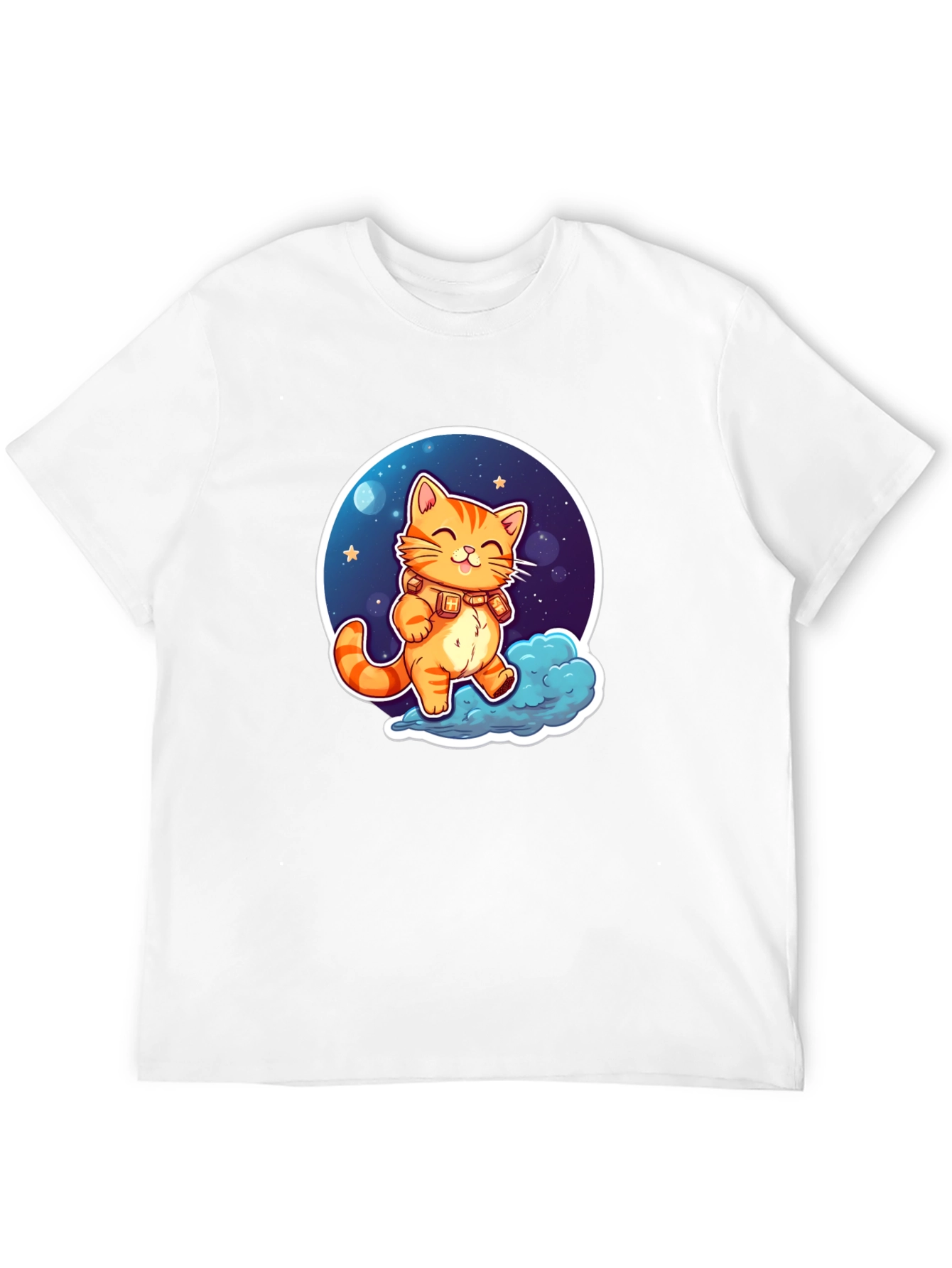 Cosmic Cat T-Shirt - Adorable Cartoon Design