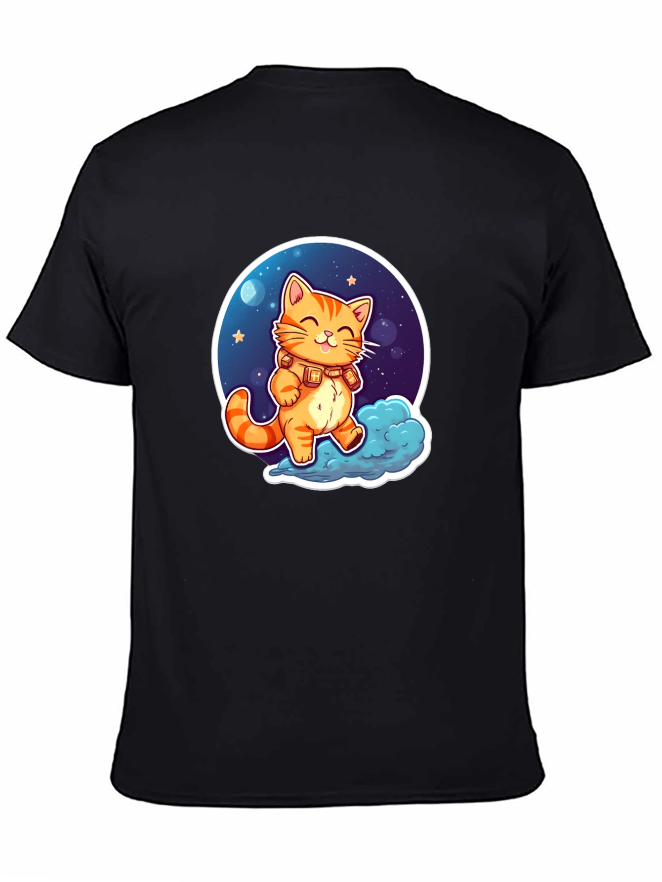 Cosmic Cat T-Shirt - Adorable Cartoon Design