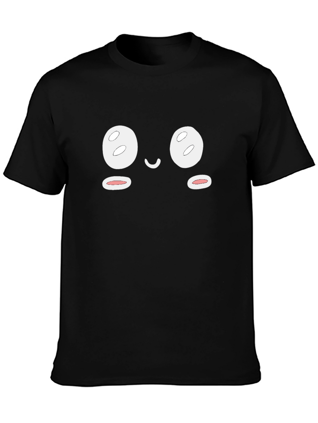 Cute Face Graphic Black T-Shirt