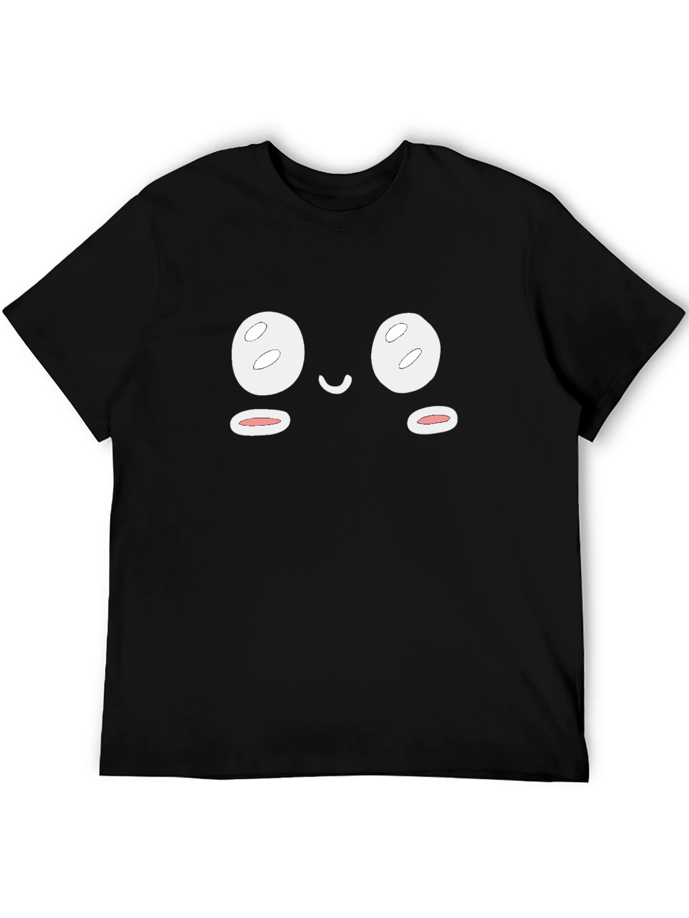 Cute Face Graphic Black T-Shirt