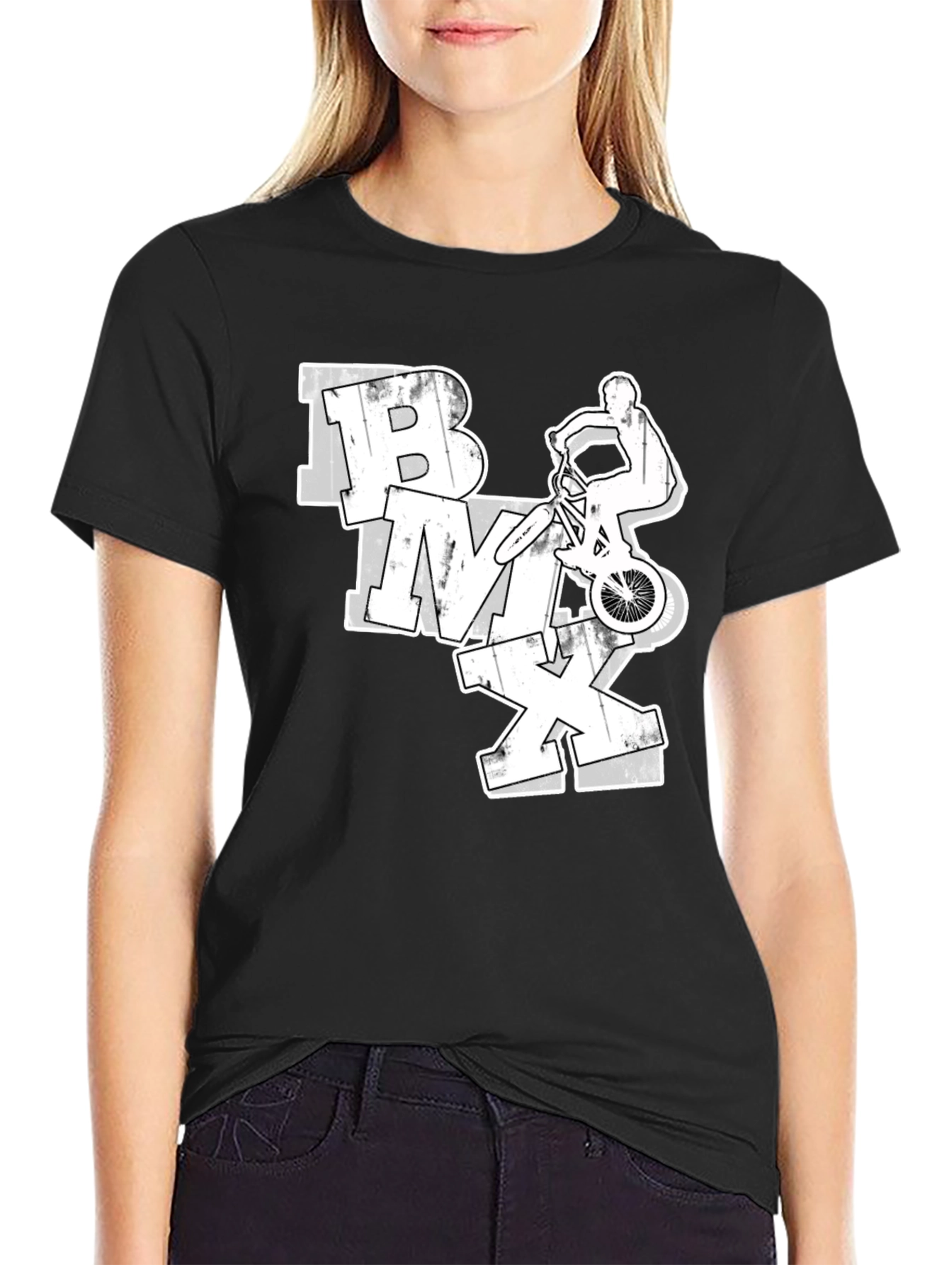 BMX Rider Graphic Tee - Black Casual Shirt