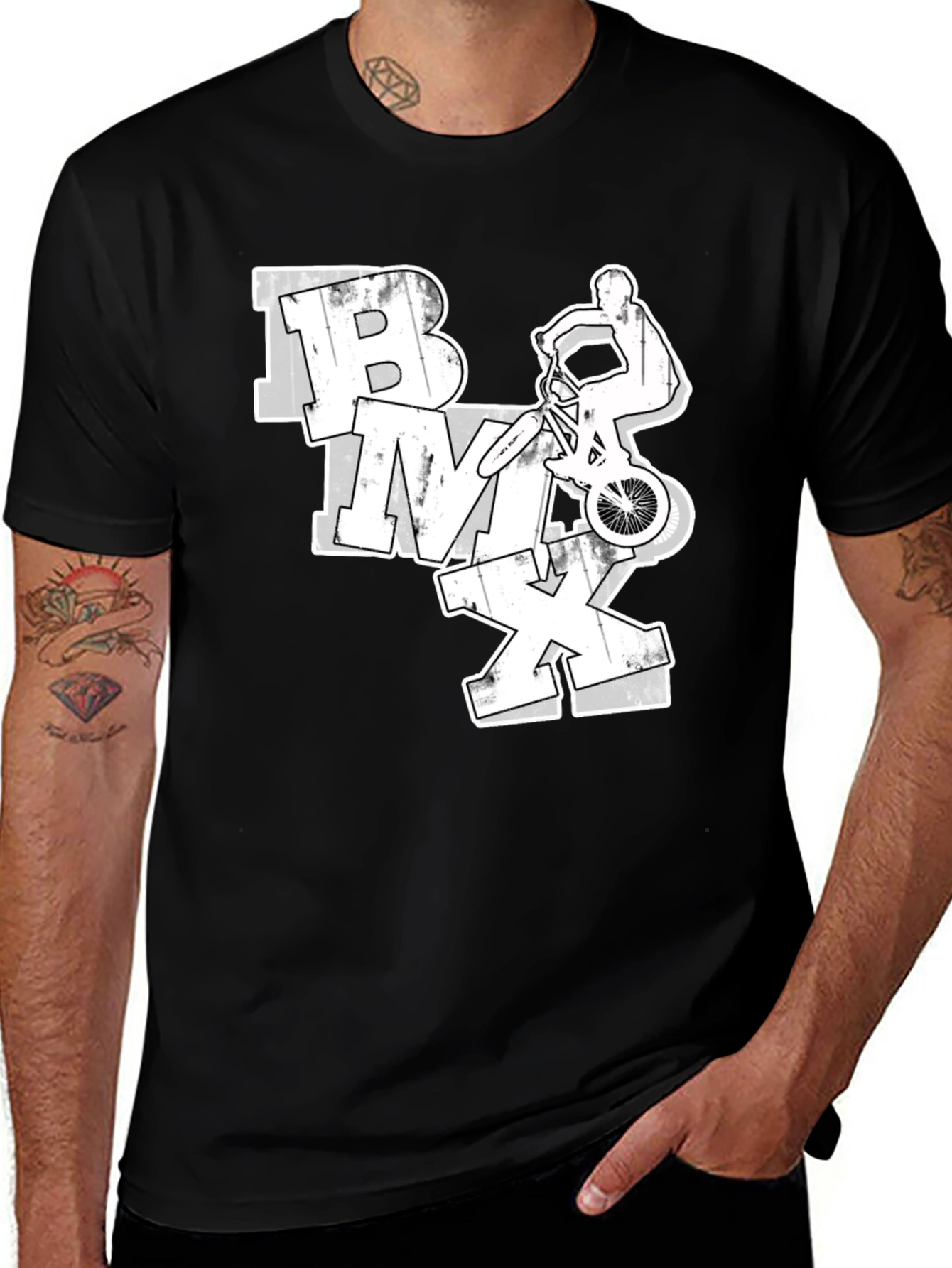 BMX Rider Graphic Tee - Black Casual Shirt