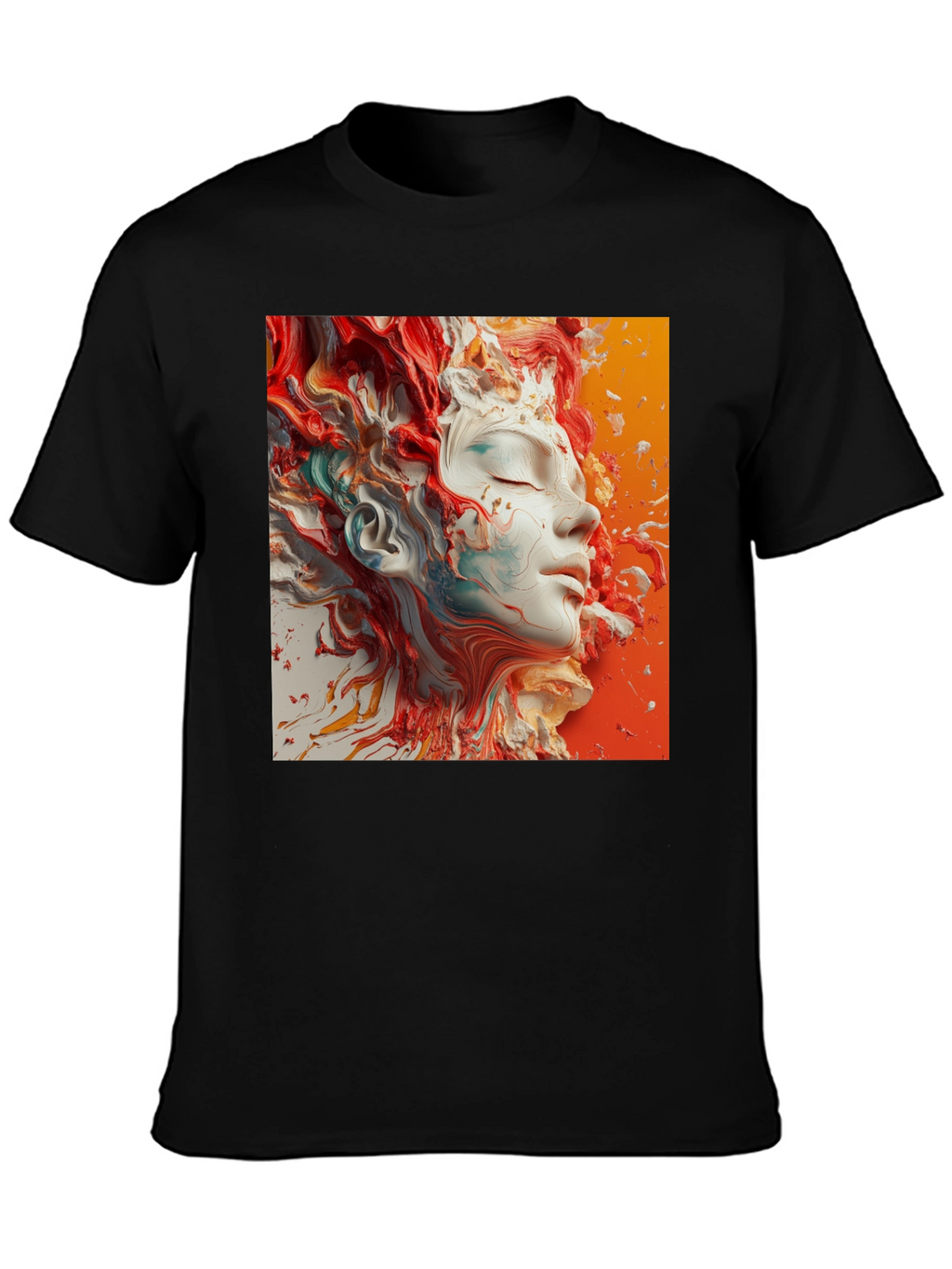 Abstract Face Art Black T-Shirt