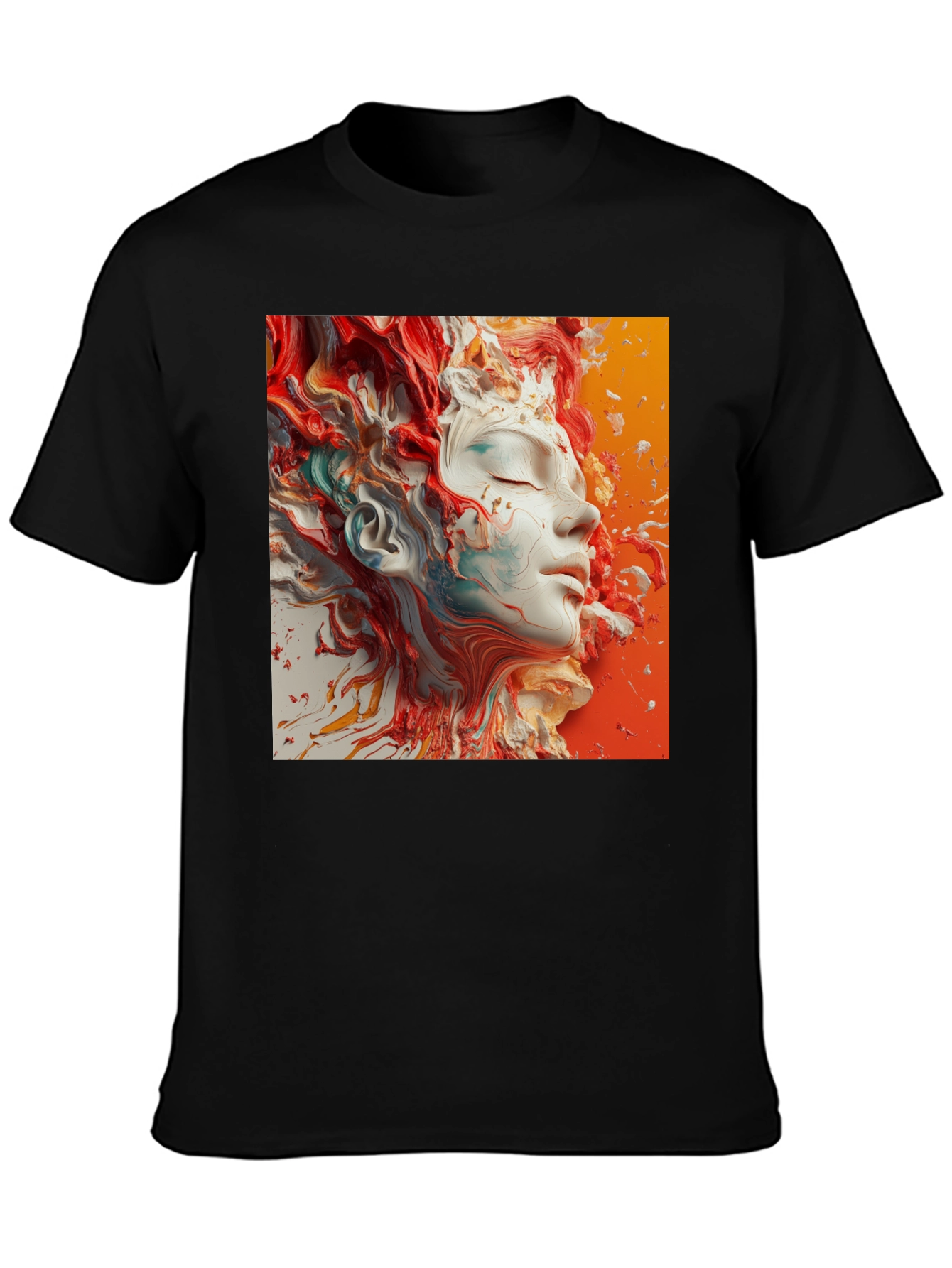 Abstract Face Art Black T-Shirt