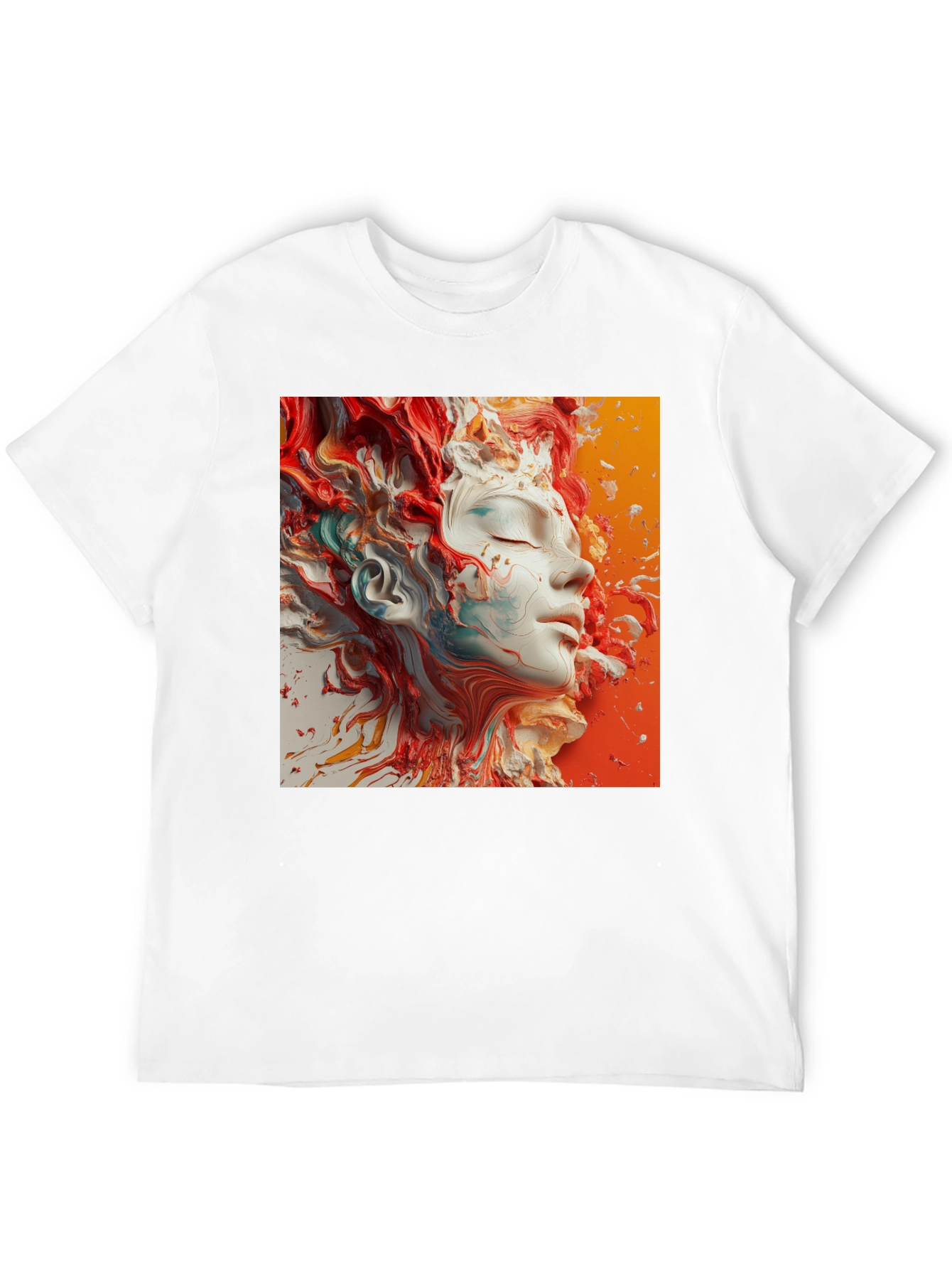 Abstract Face Art Black T-Shirt