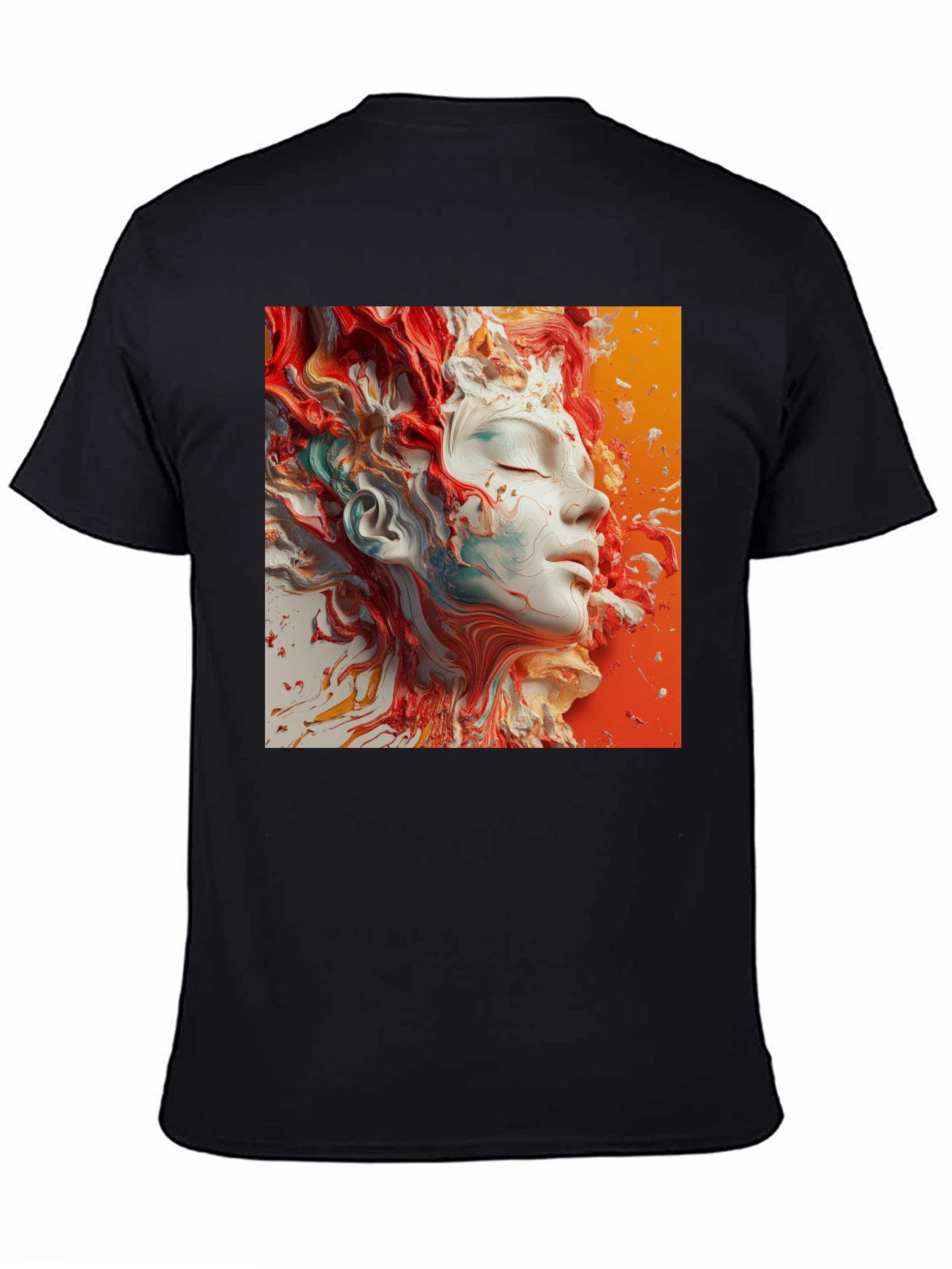 Abstract Face Art Black T-Shirt