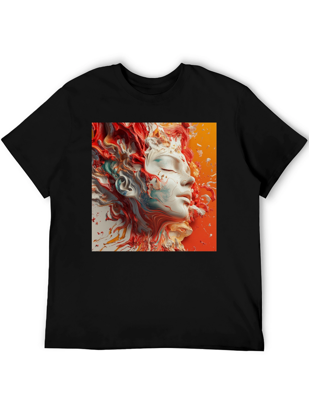 Abstract Face Art Black T-Shirt
