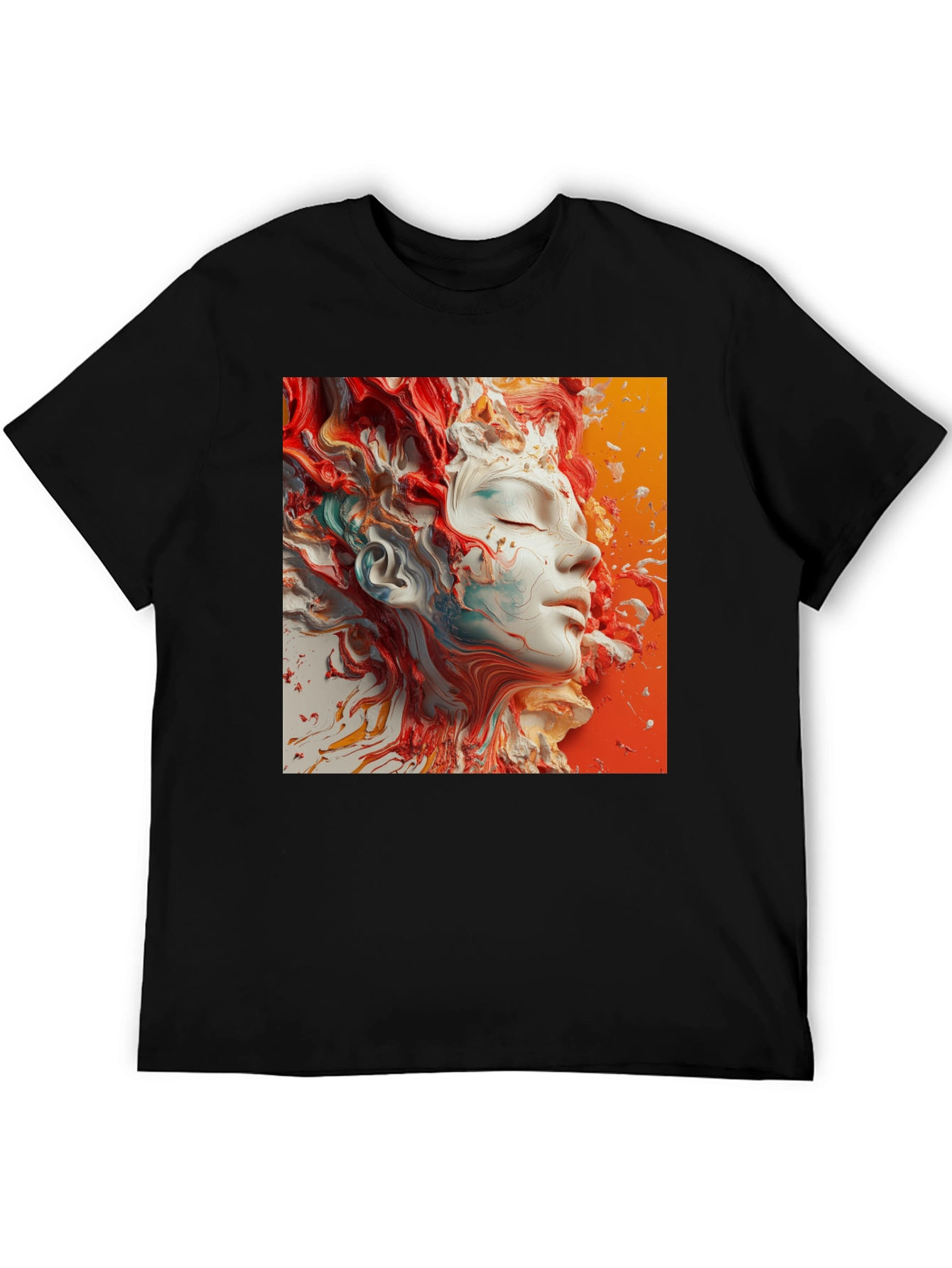 Abstract Face Art Black T-Shirt