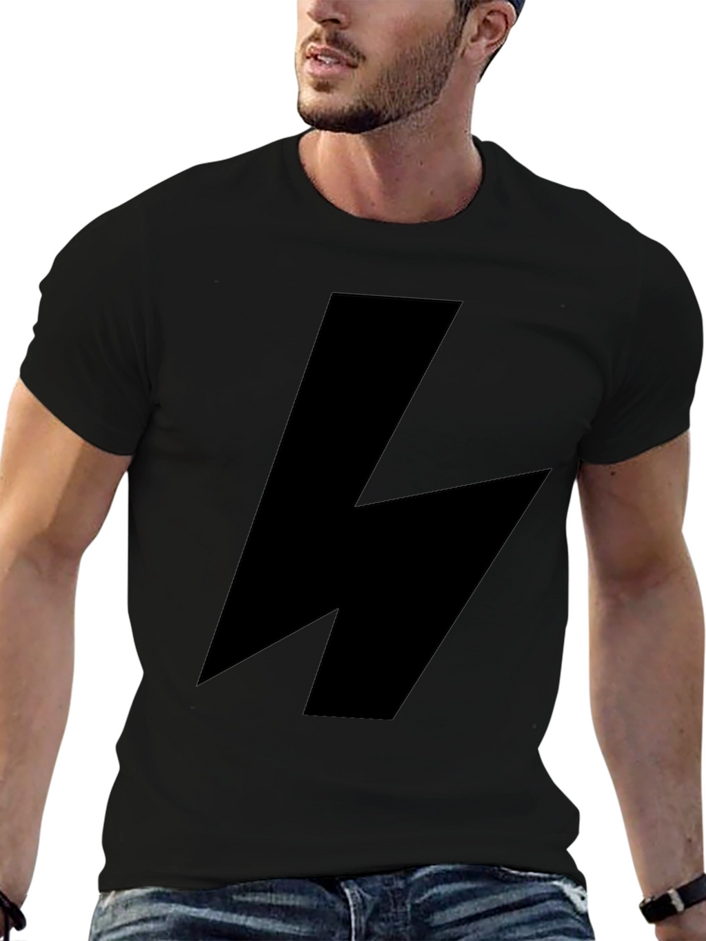 Bold Lightning Bolt Black T-Shirt