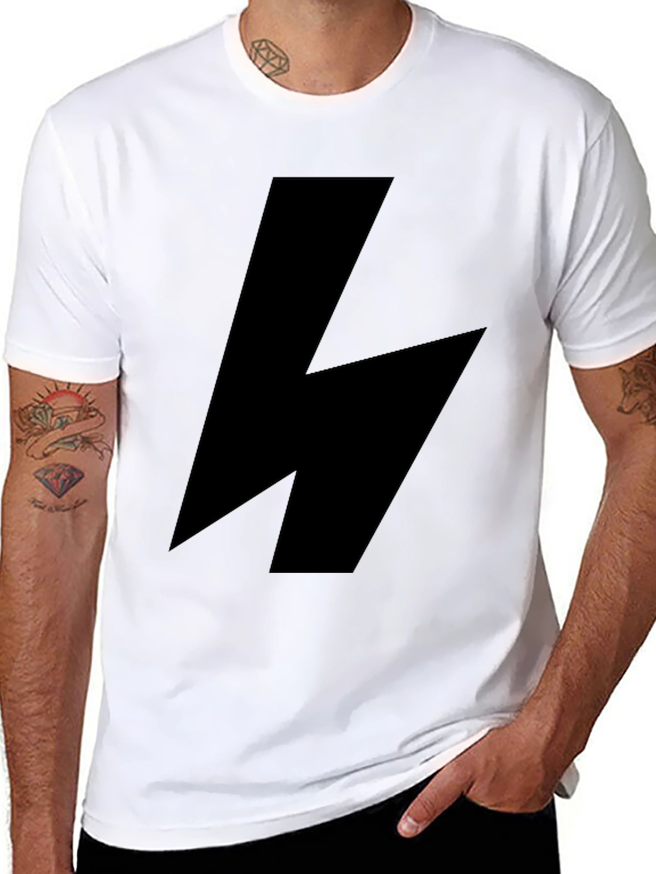 Bold Lightning Bolt Black T-Shirt