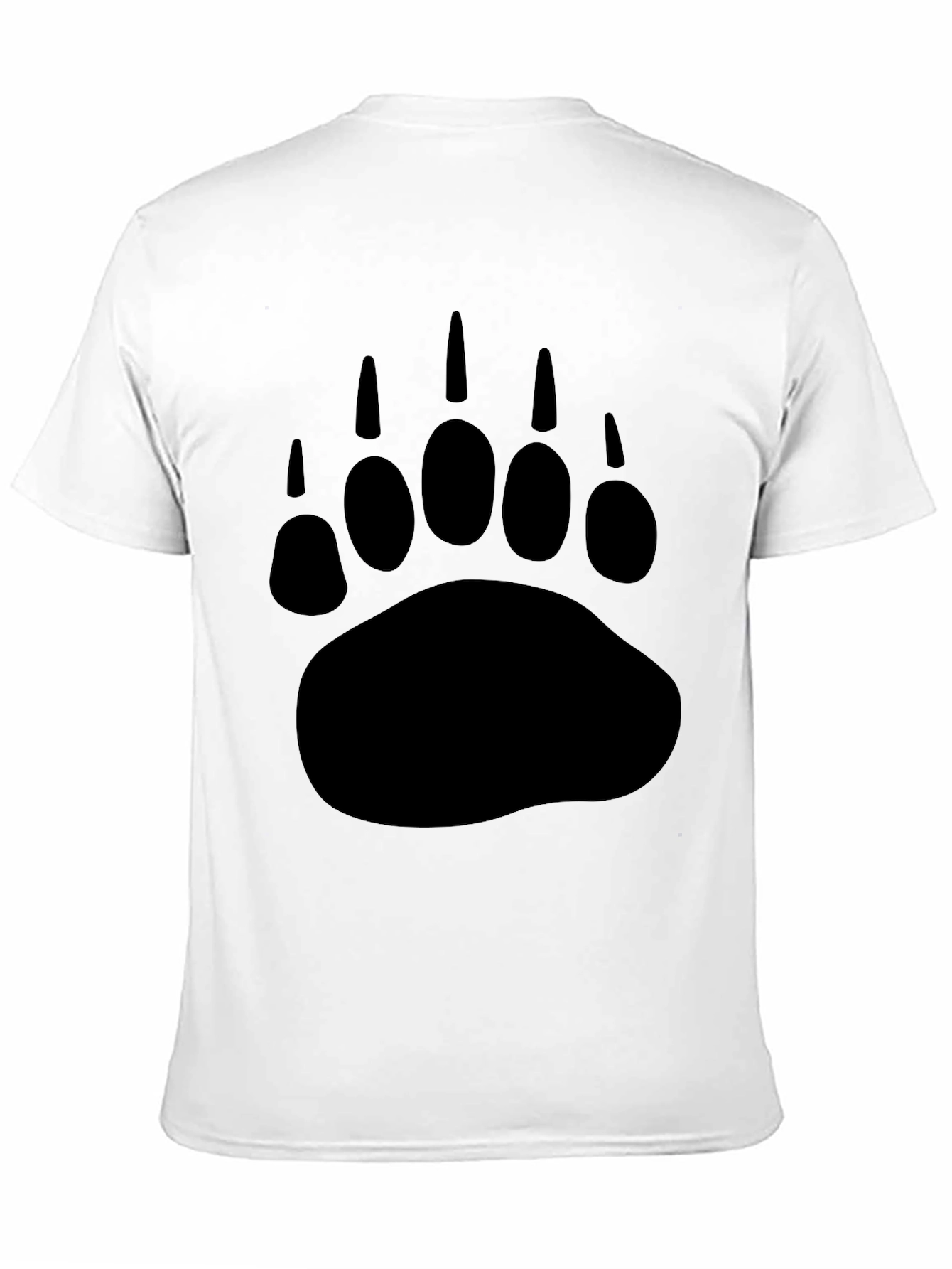 Black Bear Paw Print Graphic T-Shirt