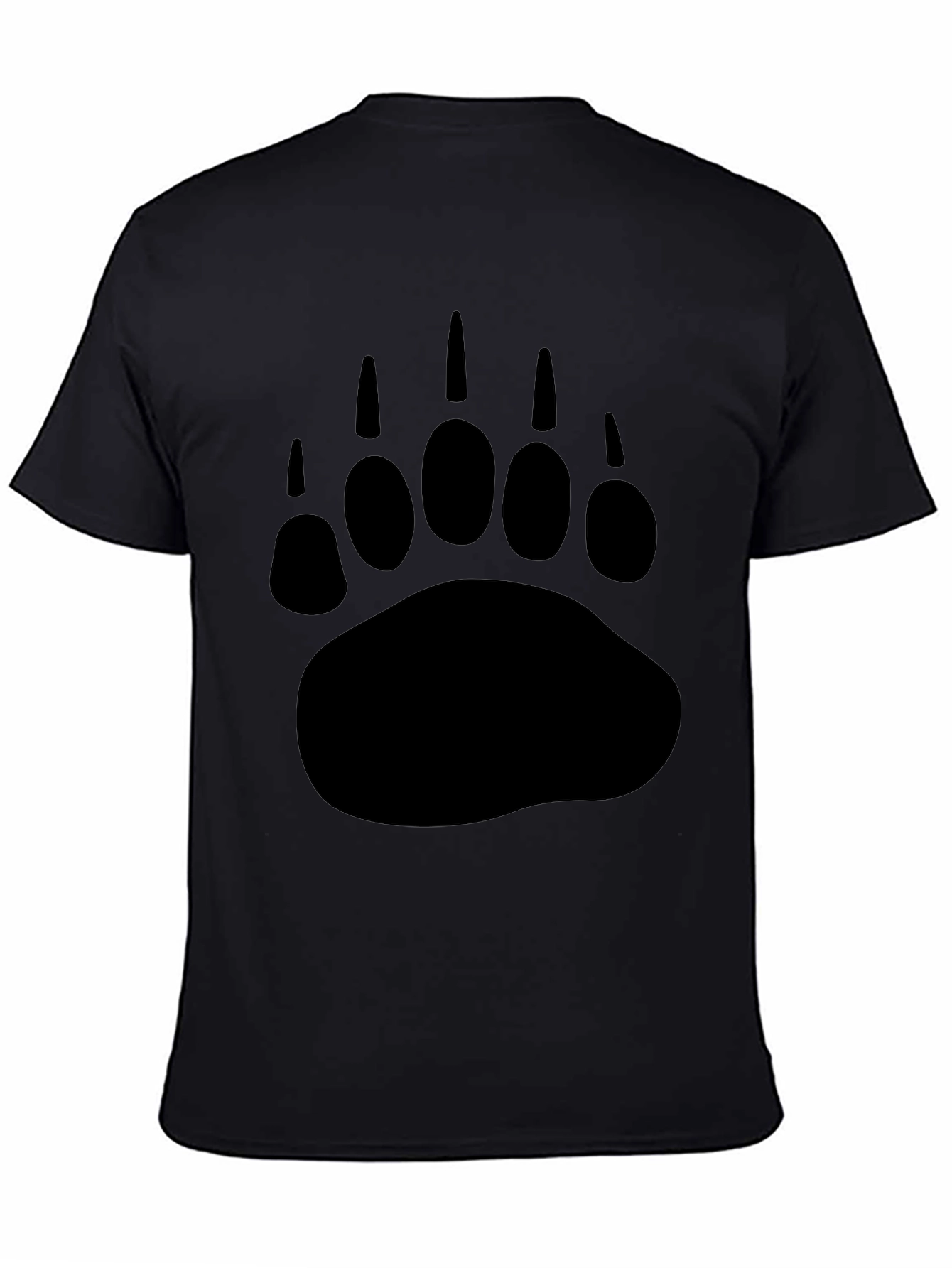 Black Bear Paw Print Graphic T-Shirt
