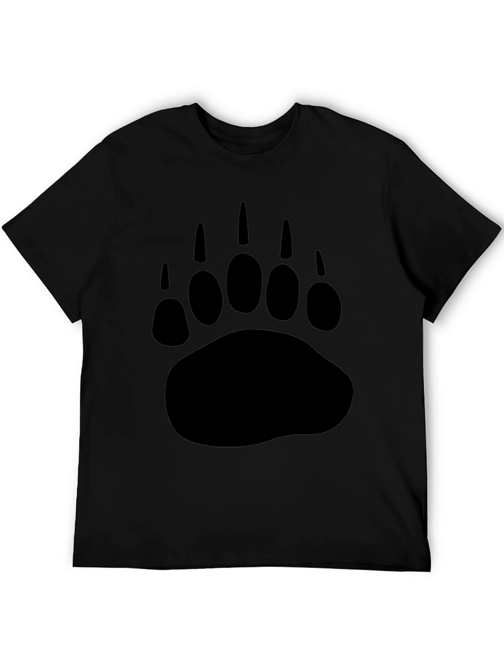 Black Bear Paw Print Graphic T-Shirt