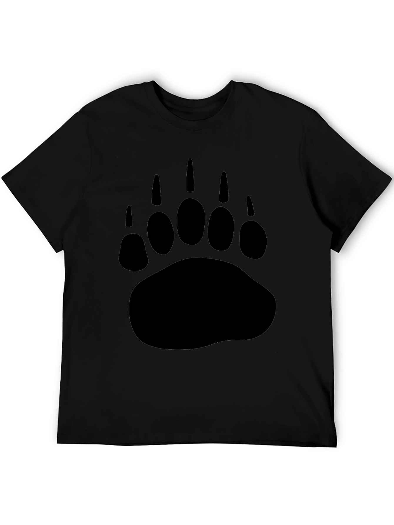 Black Bear Paw Print Graphic T-Shirt