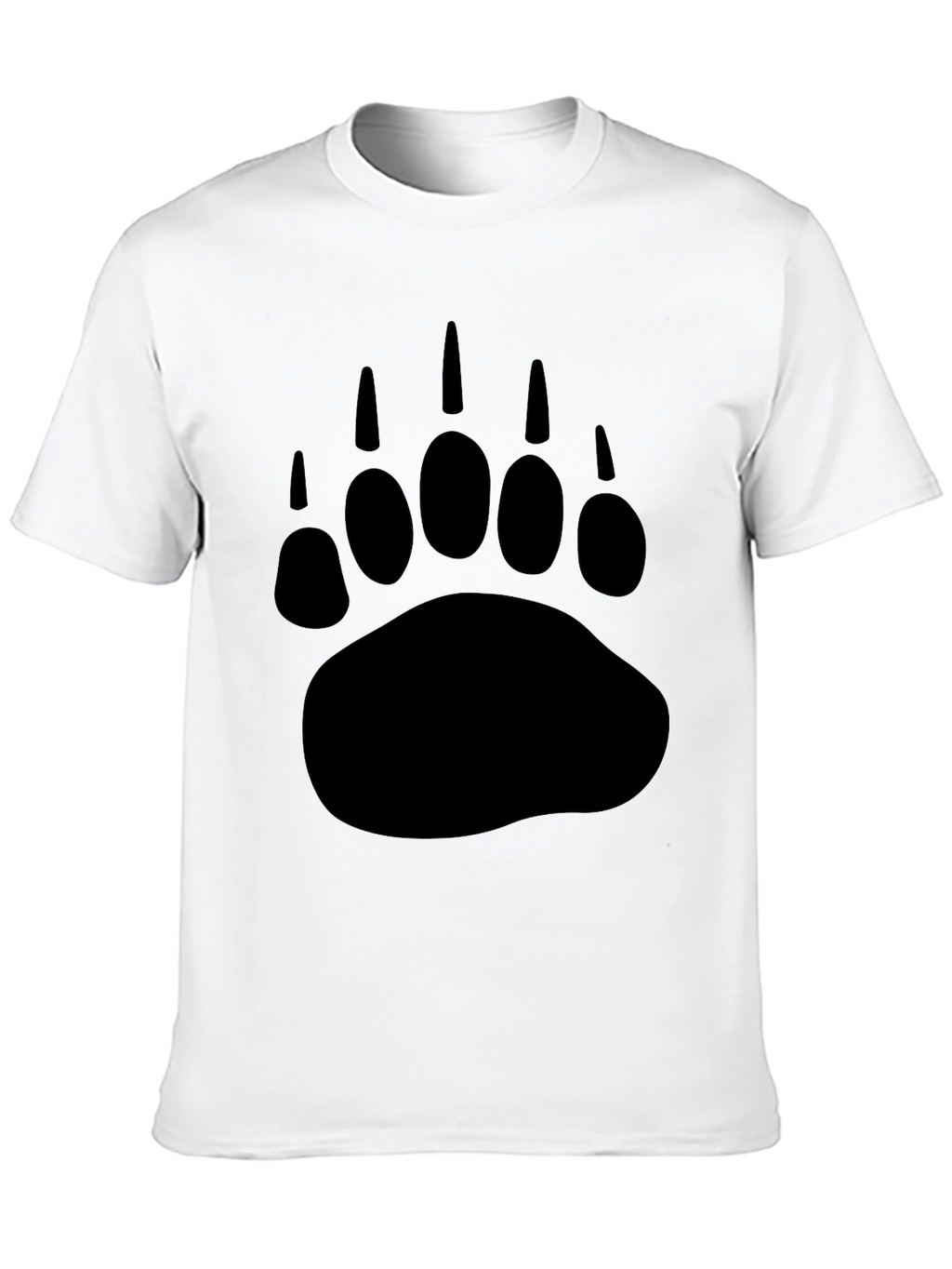 Black Bear Paw Print Graphic T-Shirt
