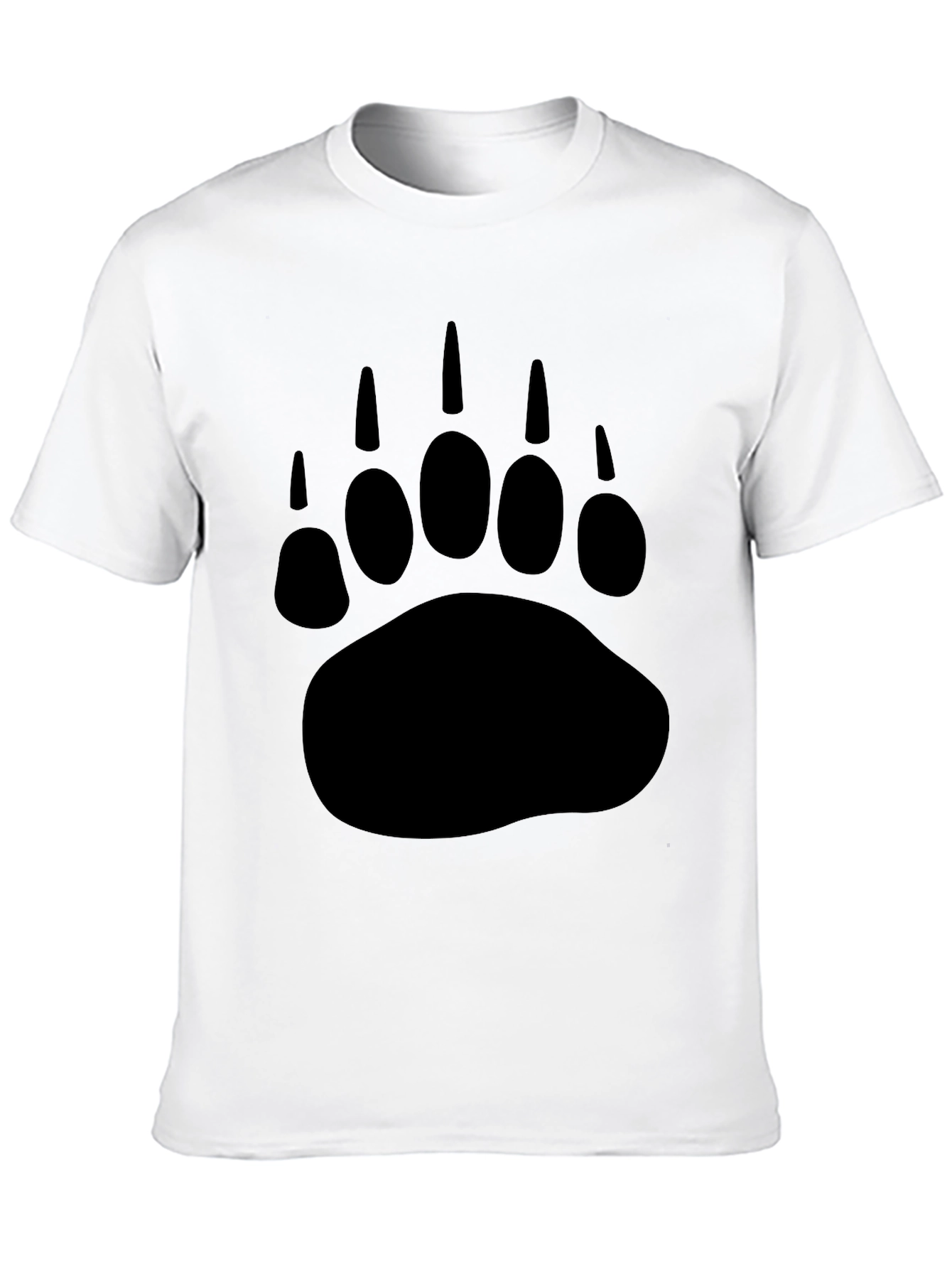 Black Bear Paw Print Graphic T-Shirt