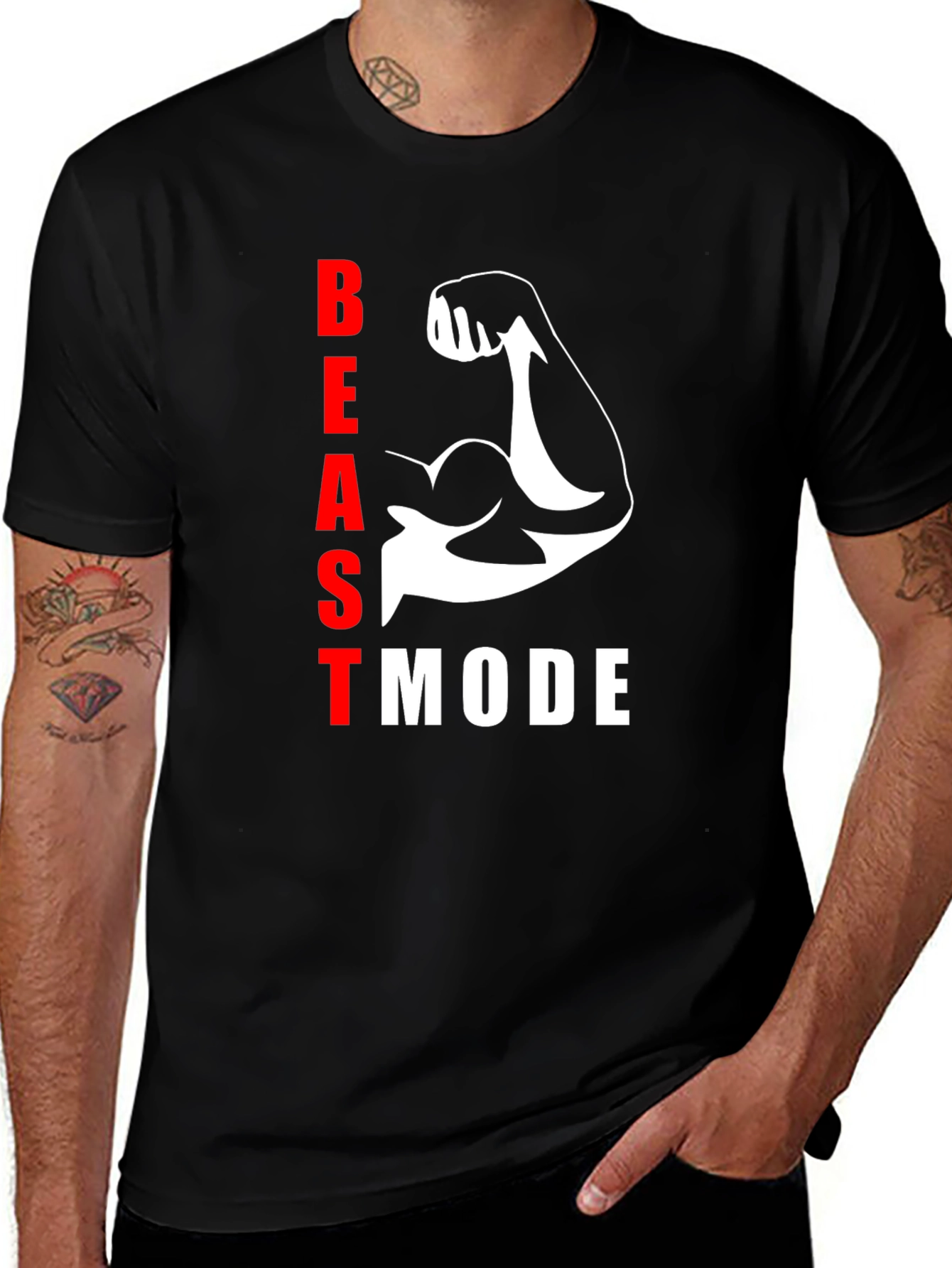 Beast Mode Black T-Shirt - Gym Motivation